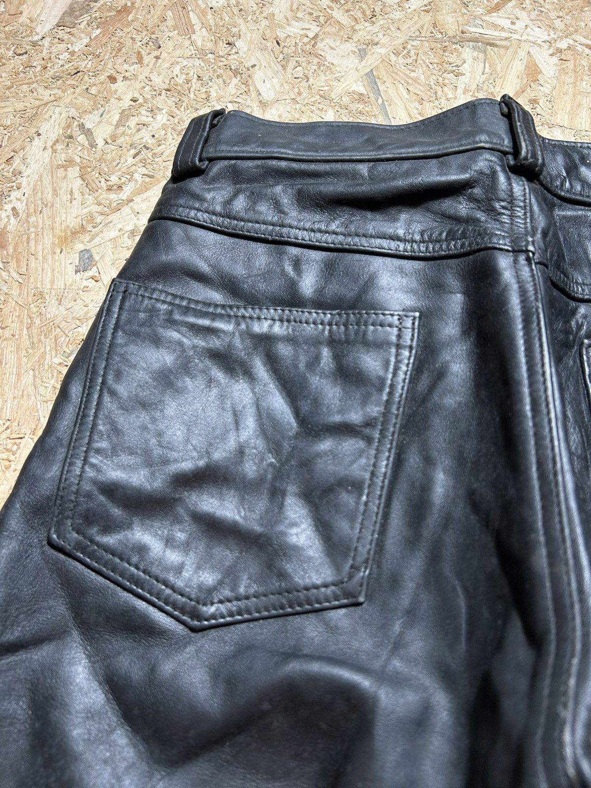 Schott Schott Perfecto Black Leather Pants Size US 31 - 11 Thumbnail