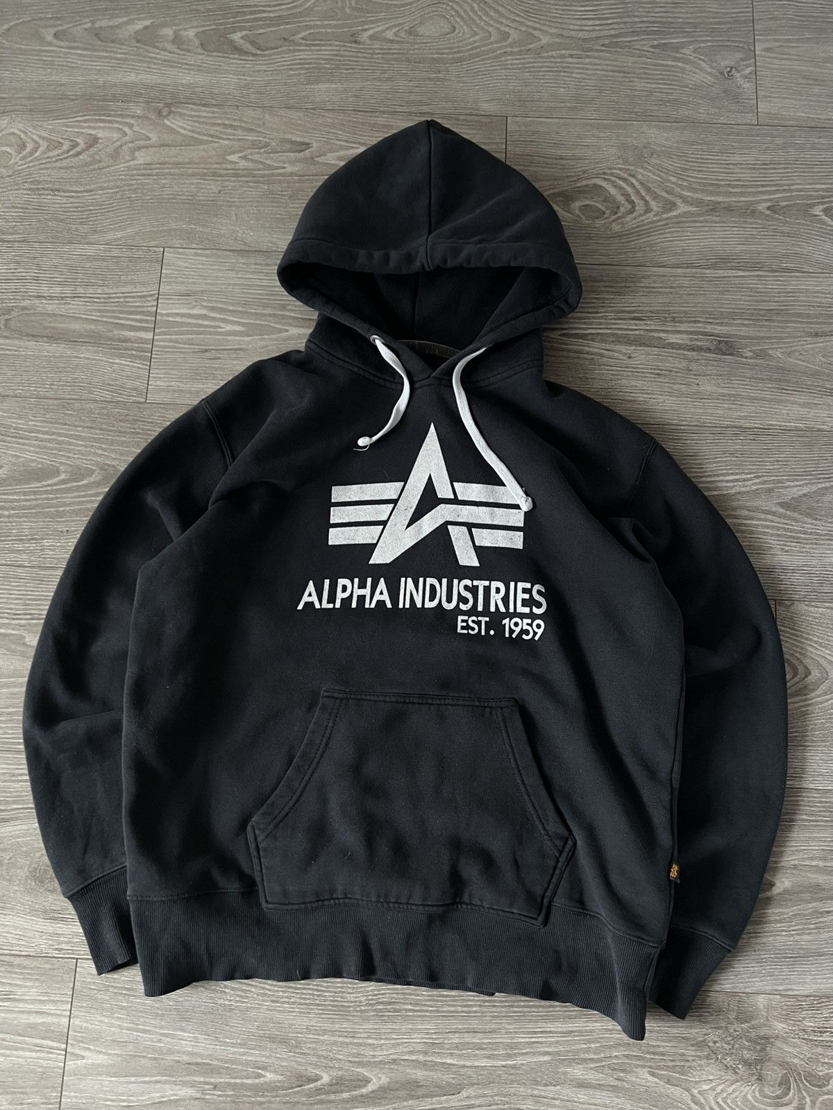 Alpha Industries × Vintage ‼️Vintage Rare Alpha Industries Bug Logo Aviator Hoodie‼️ Size US L / EU 52-54 / 3 - 8 Thumbnail
