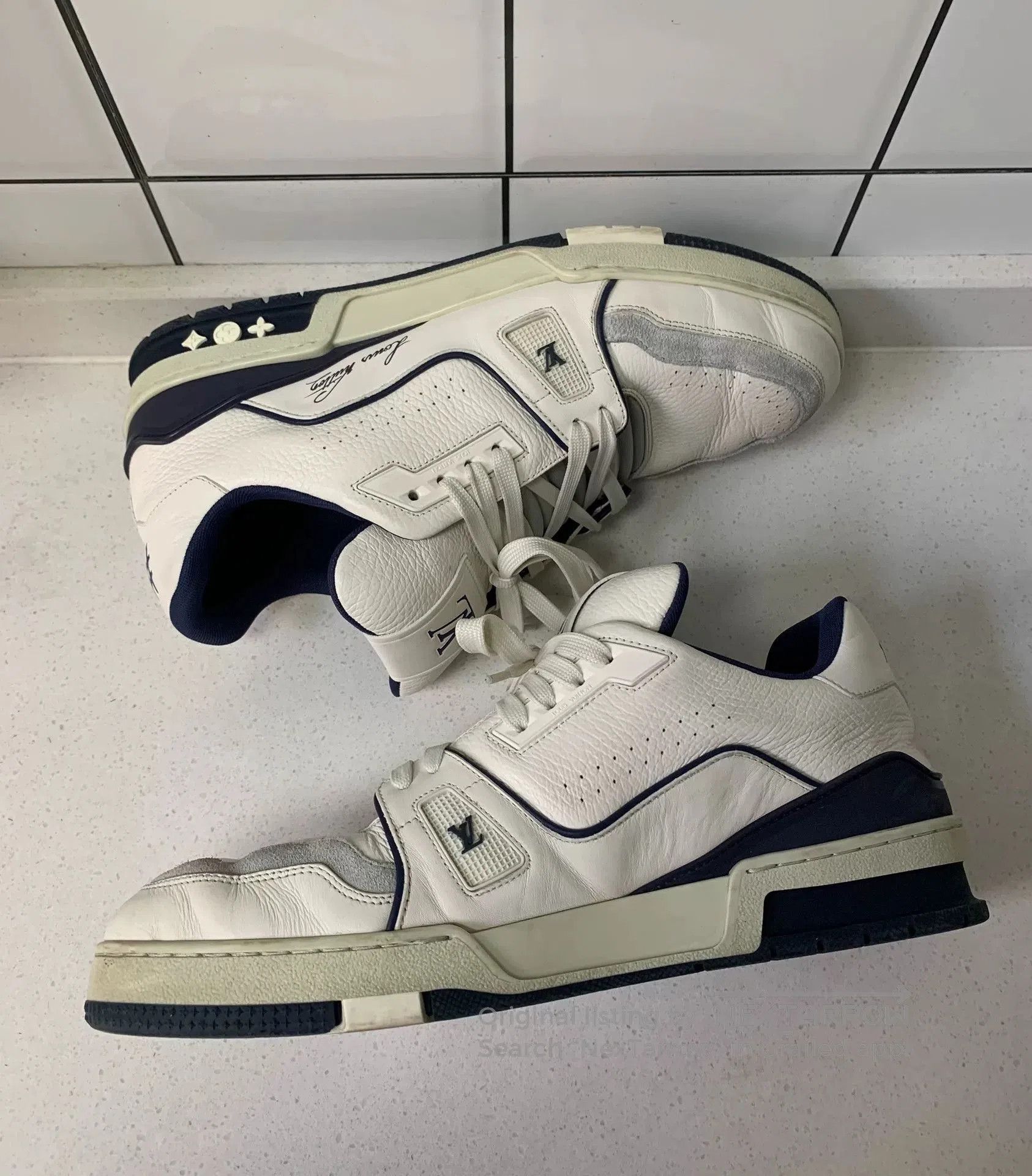 Louis Vuitton Louis Vuitton Trainer White Blue Cement. Size US 9 / EU 42 - 5 Thumbnail