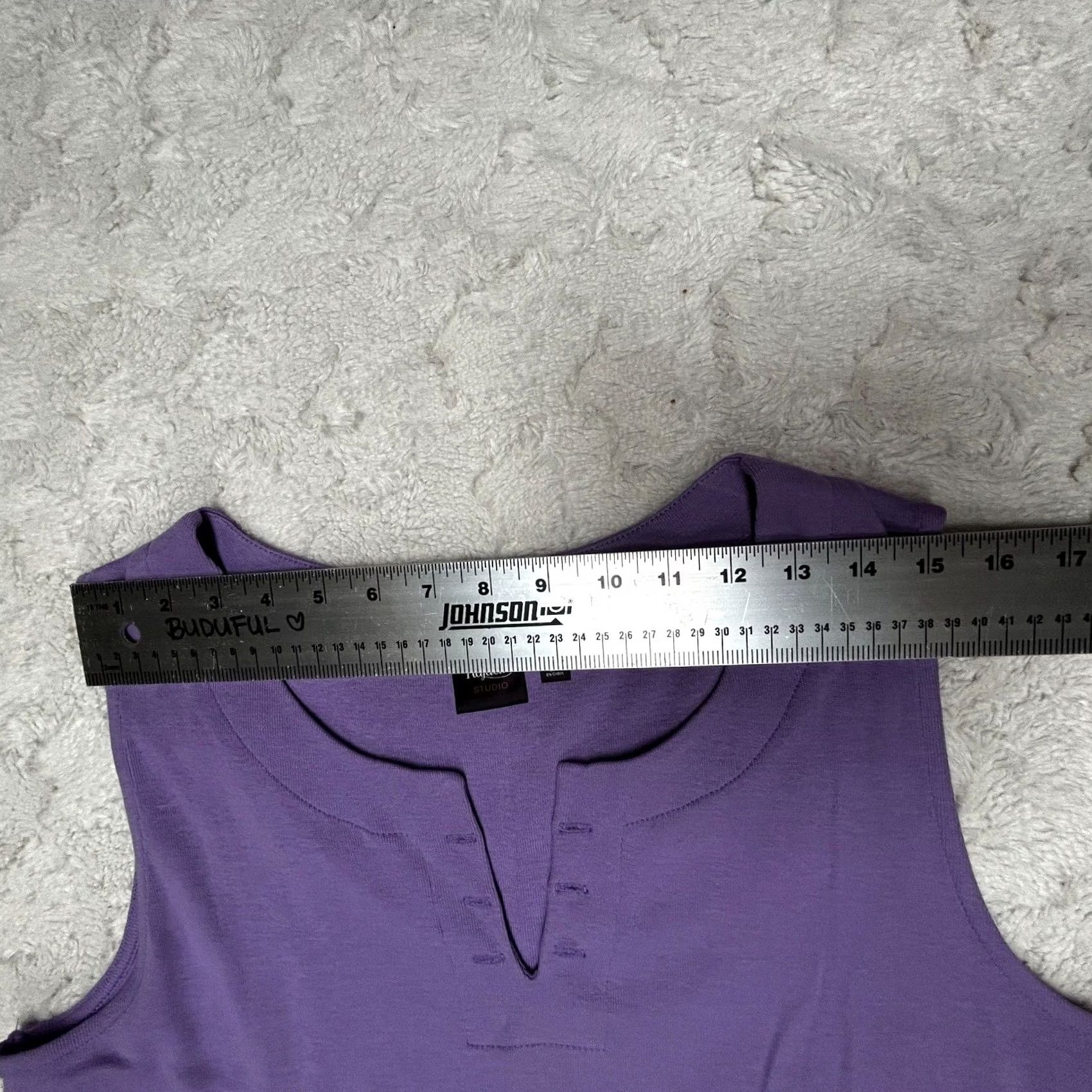 Vintage Rafaella Studio Women's Top V-Neck Knit Sleeveless Blouse Purple XL Size XL / US 12-14 / IT 48-50 - 4 Thumbnail