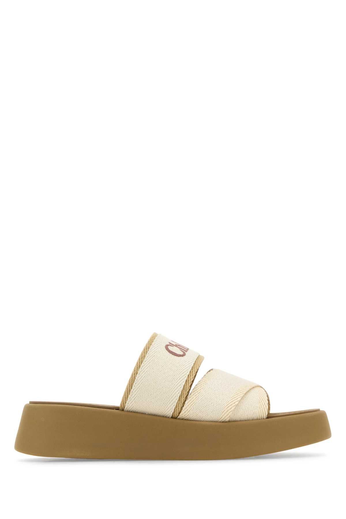 image of Chloe Two-Tone Canvas Mila Slippers, Women's (Size 10)