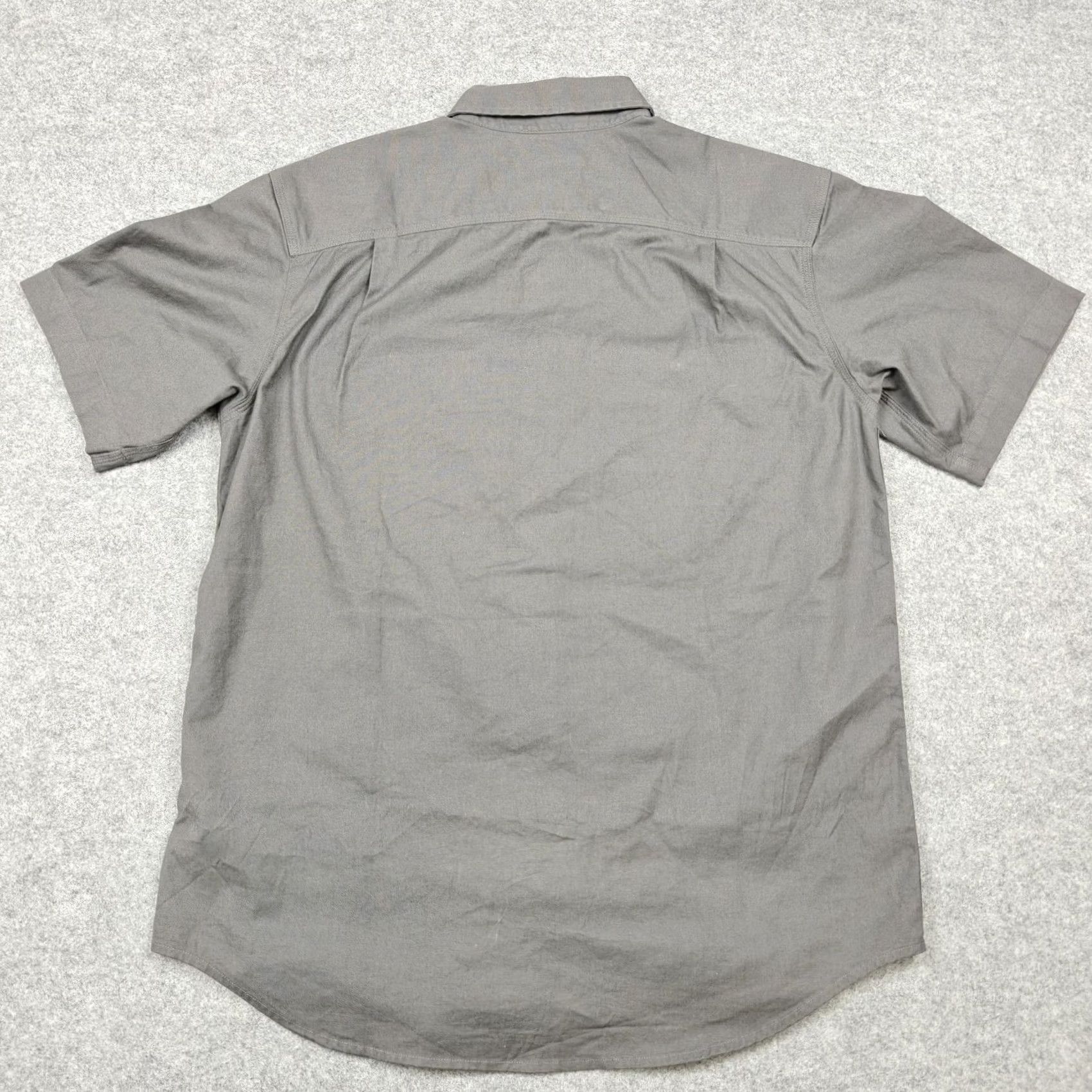 Carhartt Carhartt Shirt Mens L Gray Solid Cotton Short Sleeve Button Up Workwear Size US L / EU 52-54 / 3 - 6 Thumbnail