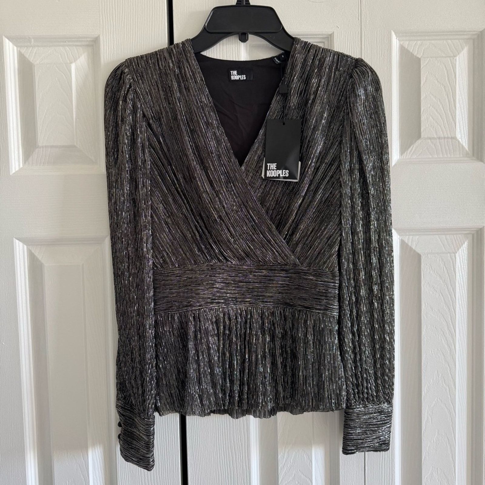 The Kooples NWT! The Kooples Shimmering Black Blouse, Size 0 Size XS / US 0-2 / IT 36-38 - 2 Thumbnail