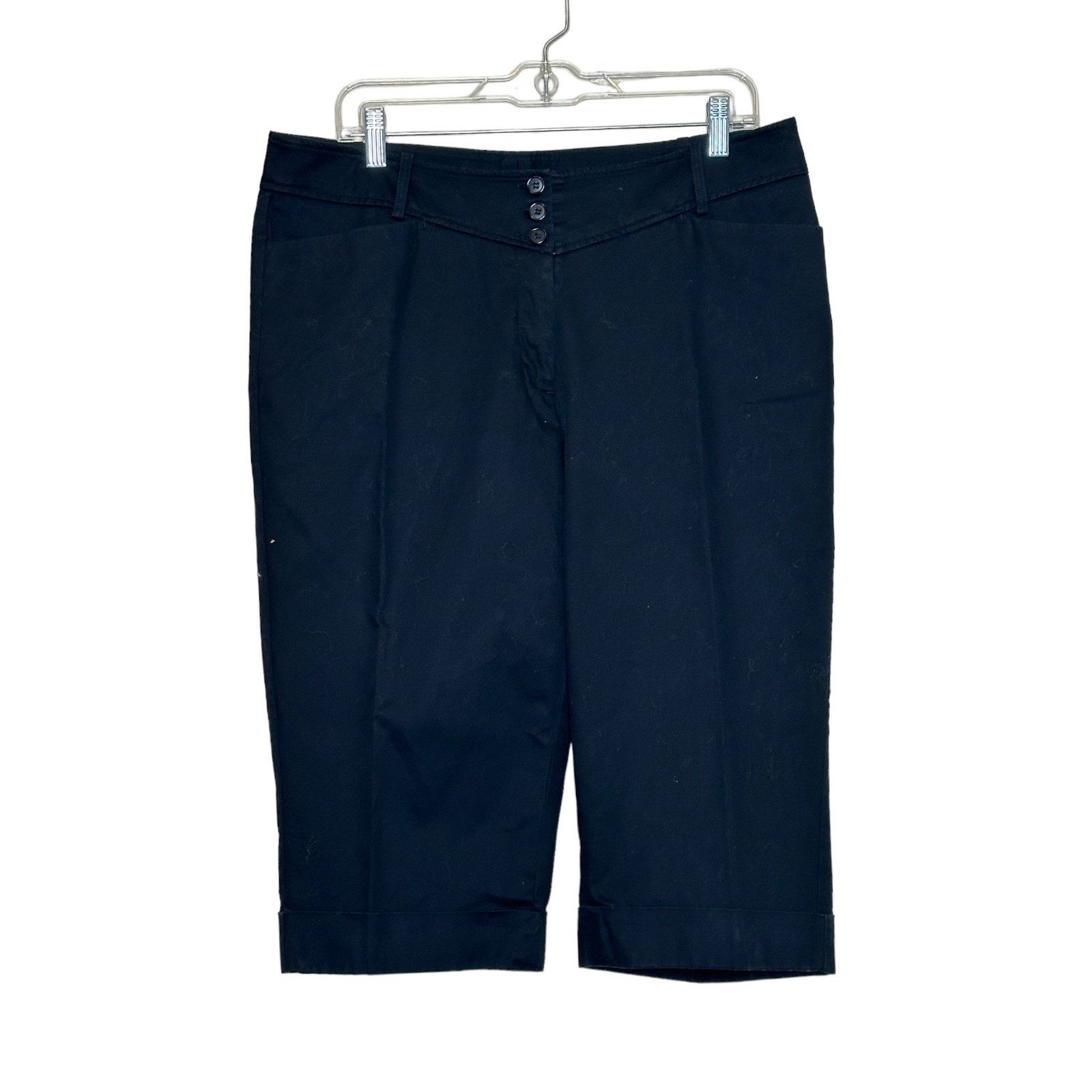 Worthington Worthington black straight legs capri shorts size 14 Size 36" / US 14 / IT 50 - 5 Thumbnail
