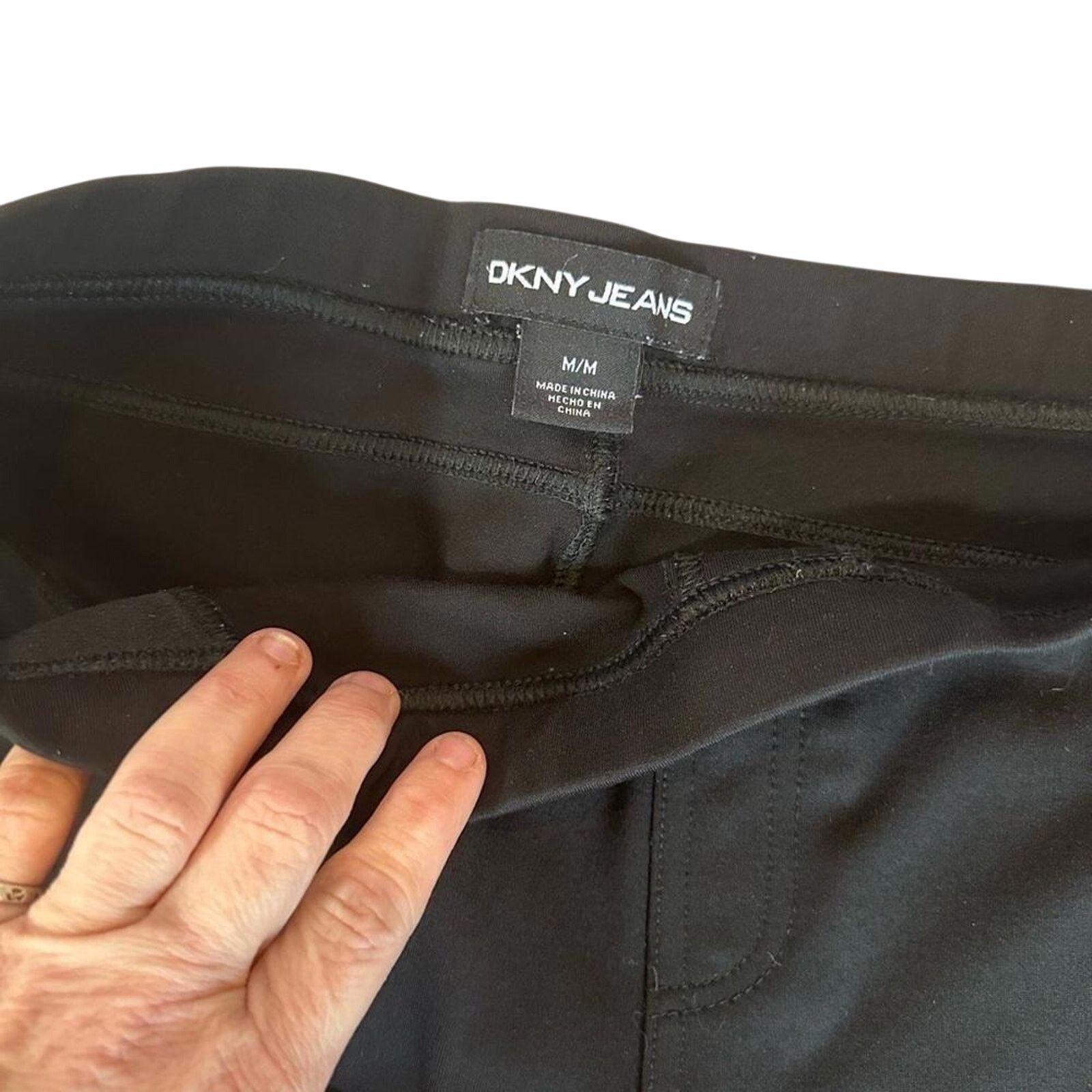Designer DKNY Jeans Women's Stretch Black Slim Fit Pants Size 32" / US 10 / IT 46 - 2 Thumbnail