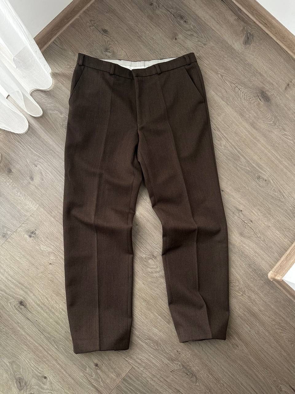 Japanese Brand × Vintage Vintage Antique Japanese Brown Wool Straight Pipes Pants Size 38R - 7 Thumbnail