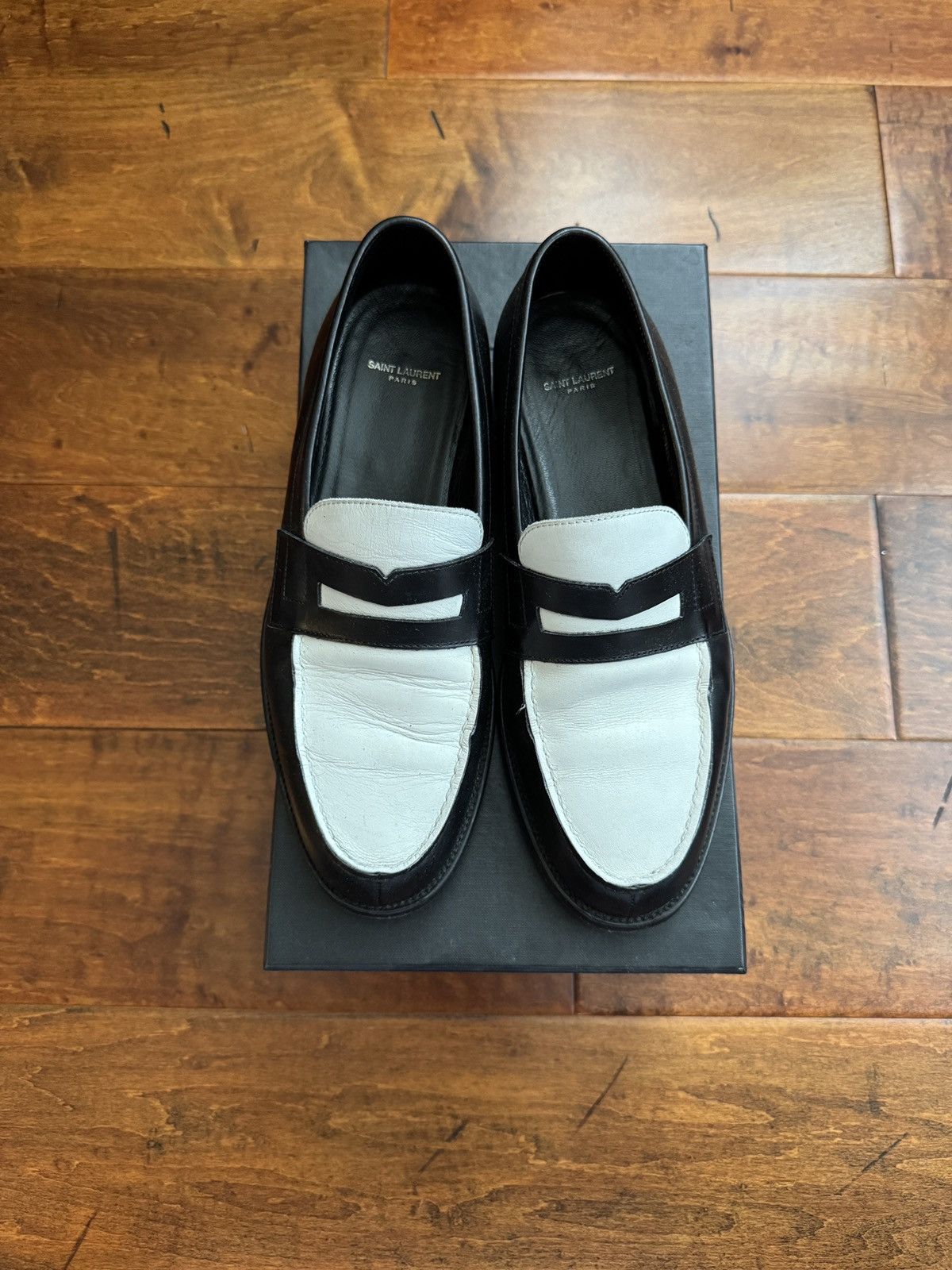 Saint Laurent Paris Two Tone Penny Loafer Size US 9.5 / EU 42-43 - 2 Thumbnail