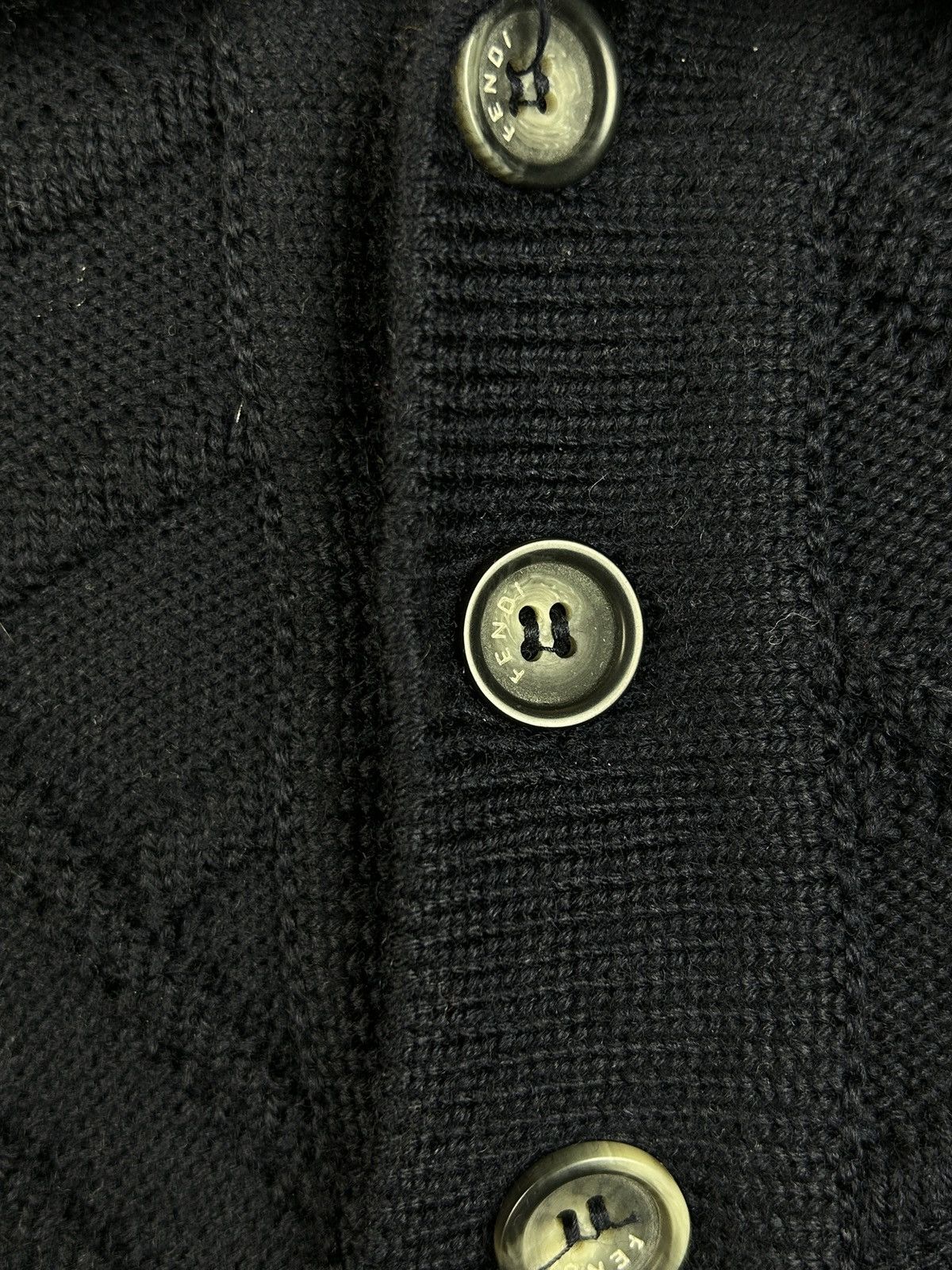 Fendi 90s Vintage Fendi Uomo Monogram Wool Collared Sweater Size US M / EU 48-50 / 2 - 3 Thumbnail