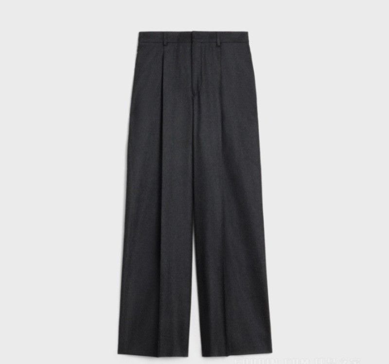 Celine o1w1db10125 2P625561F Taillat Flannel Pant in Black Size 24" / US 00 / IT 34 - 1 Thumbnail