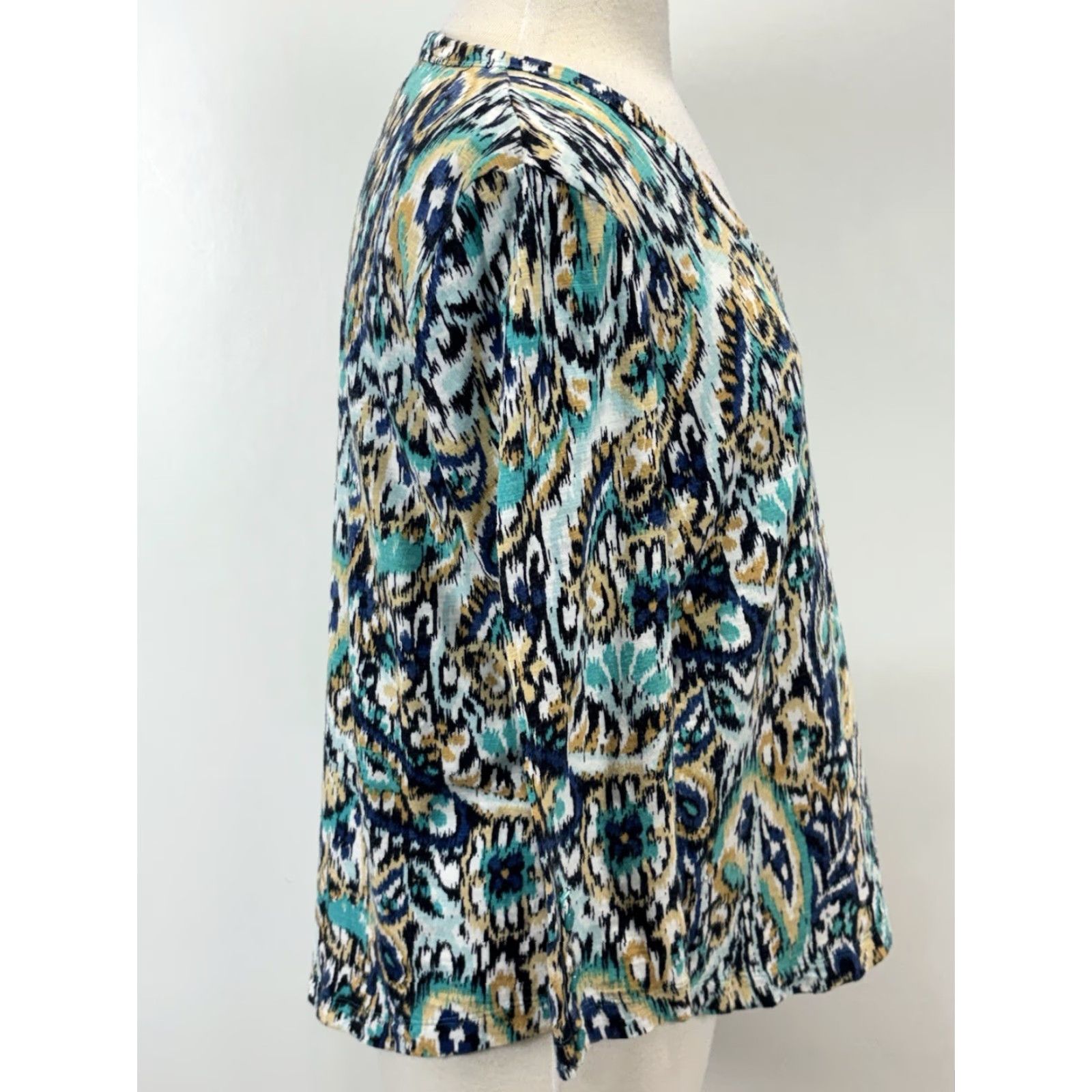 Vintage VINTAGE Chicos Tunic Shirt Womens Medium Blue Paisley V-Neck Casual Size M / US 6-8 / IT 42-44 - 4 Thumbnail