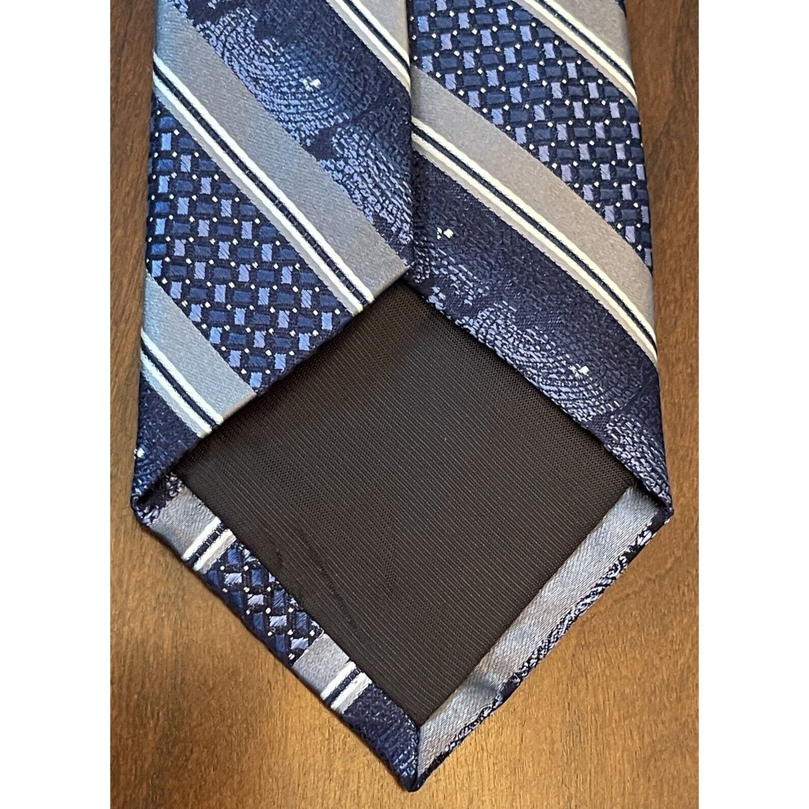 Pronto Uomo Pronto Uomo Blue Gray 100% Silk Men’s Neck Tie Made In China Size ONE SIZE - 2 Thumbnail
