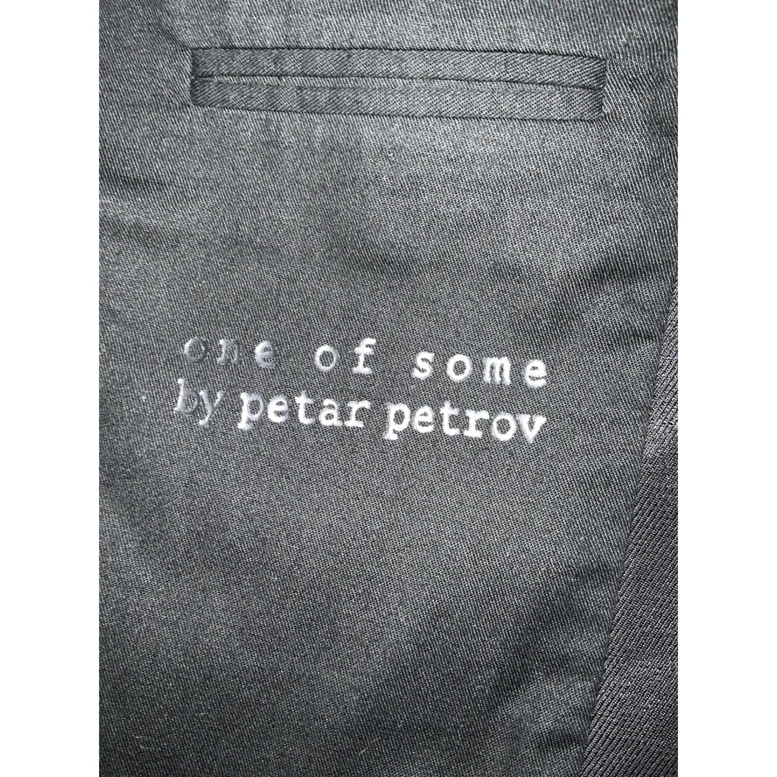 Petar Petrov VINTAGE Rare Petar Petrov One Button Blazer Jacket Sz.48M Blazer Mens Black Cotton Blend 40" Chest 27" Length 24.5" Sleeve Size 48R - 4 Thumbnail