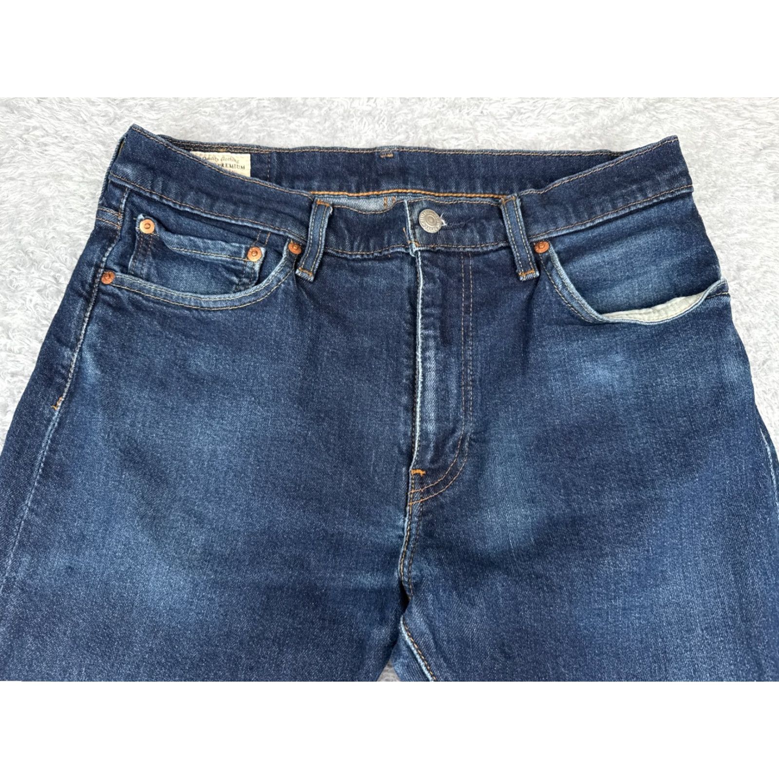 Levi's Levis 512 Jeans Denim Blue Distressed 31x30 Regular Fit 5-Pocket Cotton Button Closure Mens Jeans Size US 33 - 4 Thumbnail