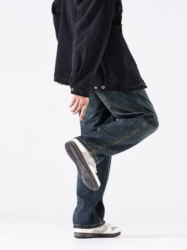 Japanese Brand Men's American Retro Washed Loose Straight Leg Y2K Jeans Size US 32 / EU 48 - 3 Thumbnail