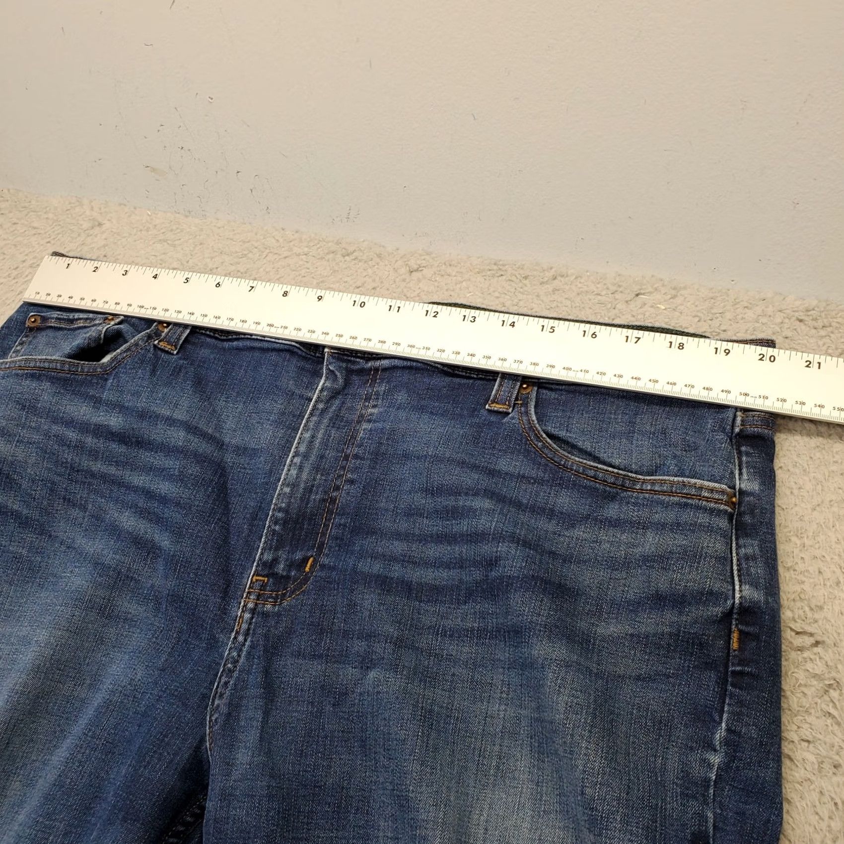 Vintage L.L. Bean Mens 42x30 Blue Denim Stretch Straight Jeans Size 42 Regular Vintage? No Size US 42 / EU 58 - 3 Thumbnail