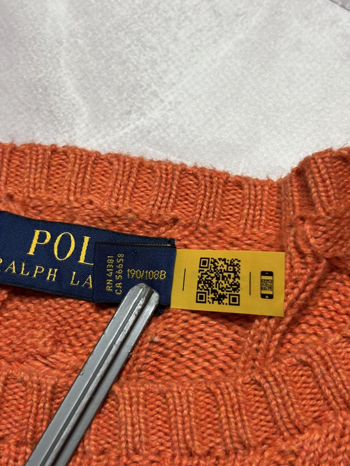 Polo Ralph Lauren Polo Ralph Lauren Cable-Knit Cotton Sweater Orange Mens 2XL Size US XXL / EU 58 / 5 - 8 Thumbnail