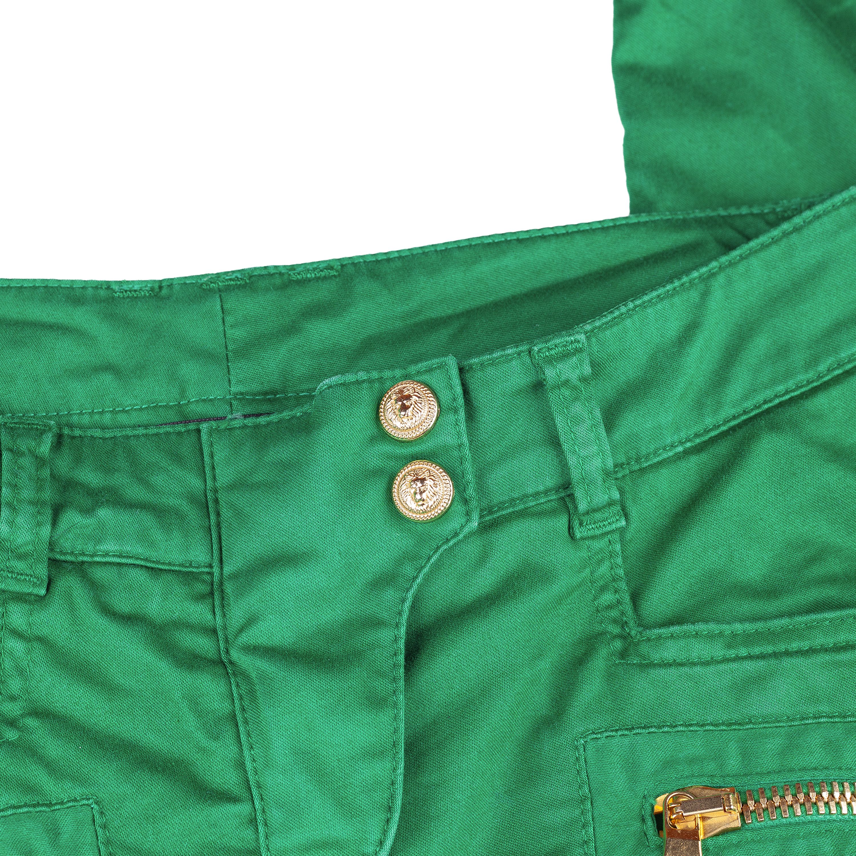 Balmain Balmain Paris Vivid Green Biker Skinny Jeans Size 25" / US 0 / IT 36 - 9 Thumbnail