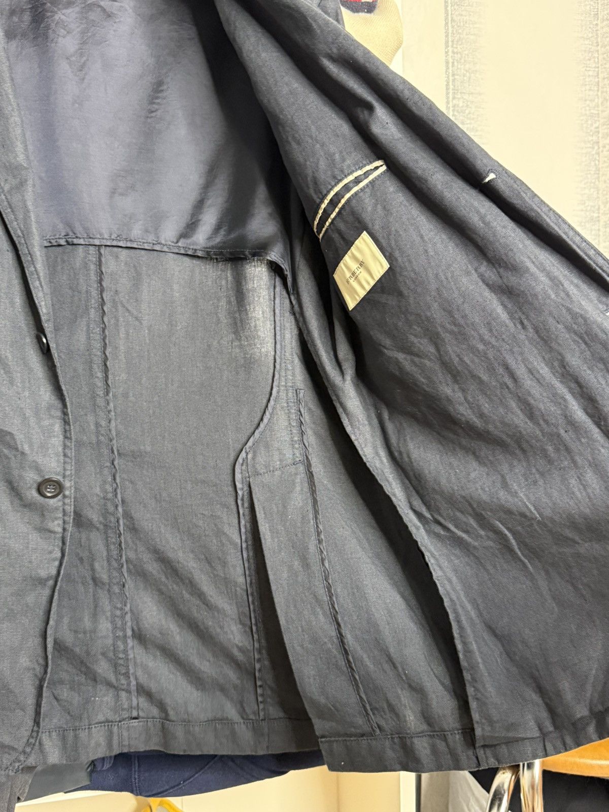 Burberry Burberry London Navy Blue Linen Blazer size 50 Size 50R - 12 Thumbnail