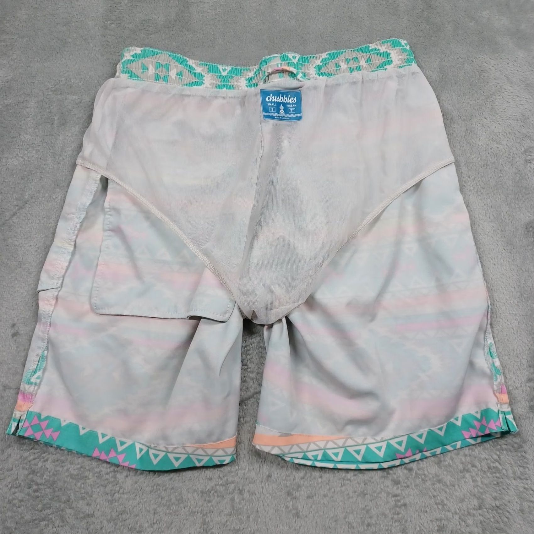 Chubbies Chubbies Swim Trunks Mens Small Blue Aztec Drawstring Preppy Size ONE SIZE - 8 Thumbnail