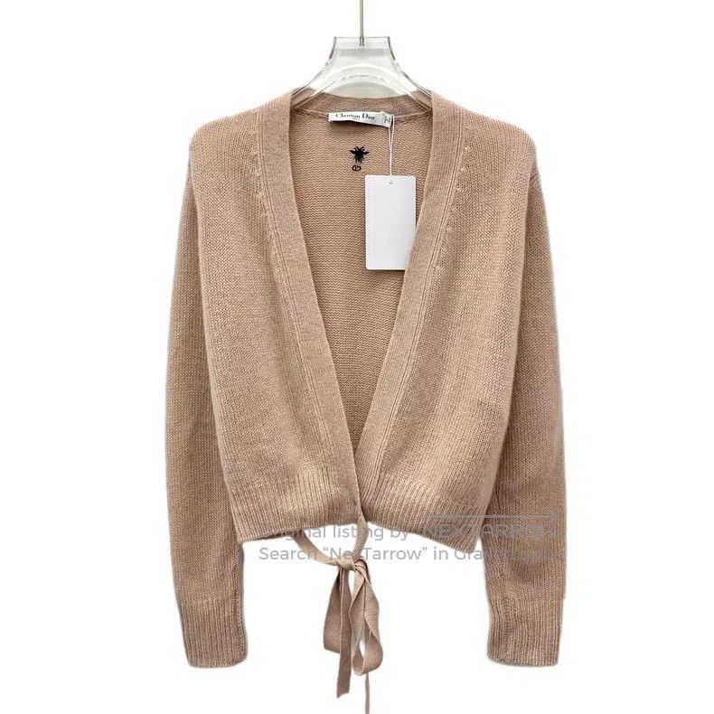 Dior Dior Oat-coloured cashmere lace-on long-sleeved knitted ca Size XS / US 0-2 / IT 36-38 - 1 Thumbnail