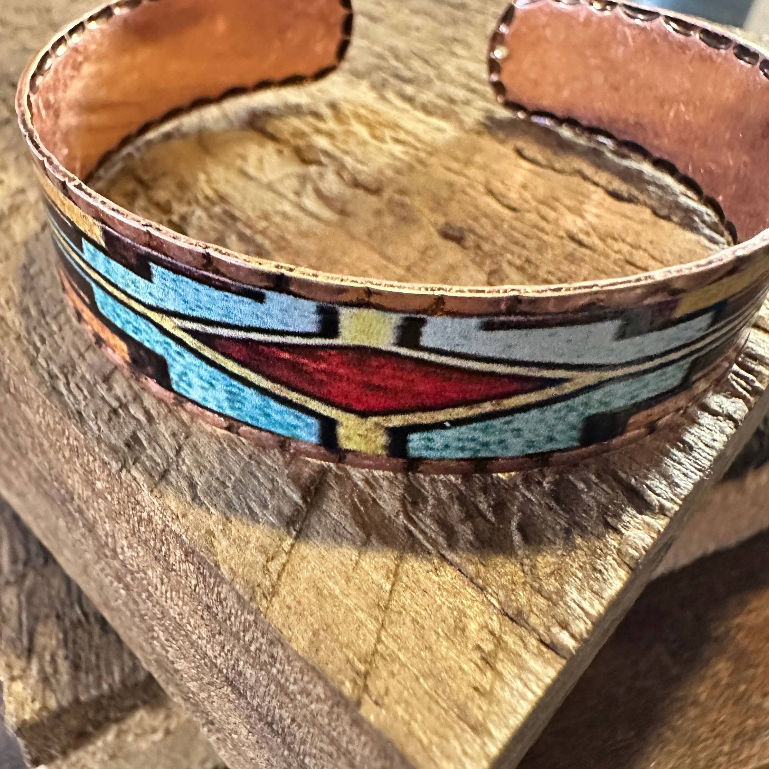 Other Handmade Boho Native American Navajo Copper Narrow Cuff Brac Size ONE SIZE - 5 Thumbnail