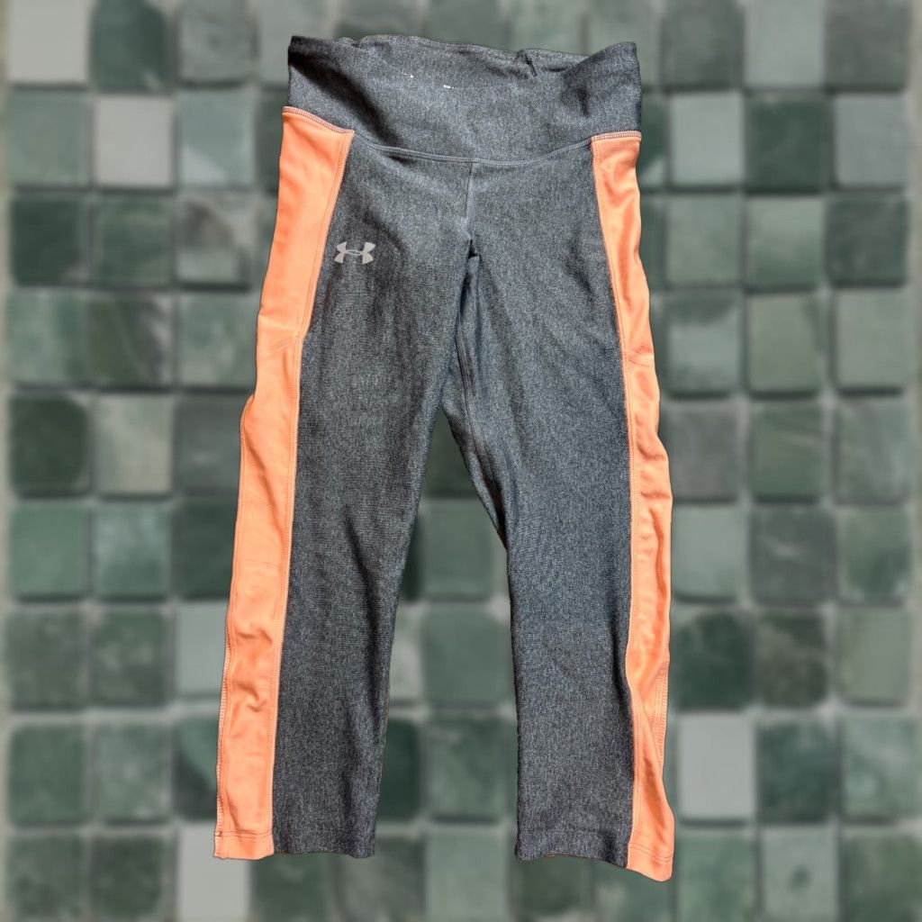 Under Armour Under Armour Compression Pants Girls S M Gray Peach Heatgear Athletic Activewear Running & Jogging Size 28" / US 6 / IT 42 - 1 Thumbnail