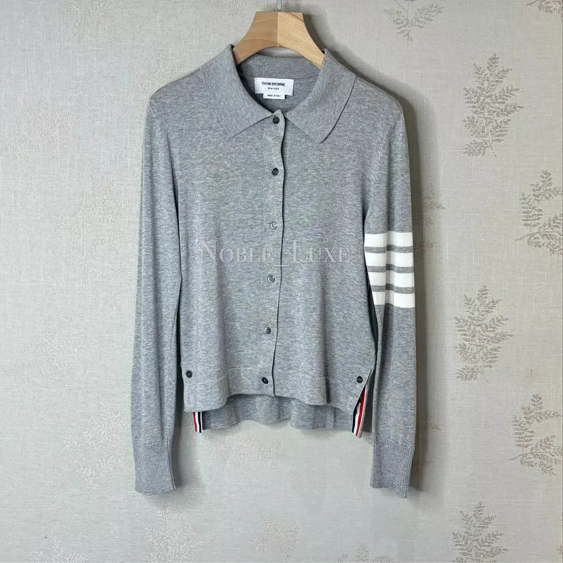 Thom Browne Gray Polo collar long sleeves