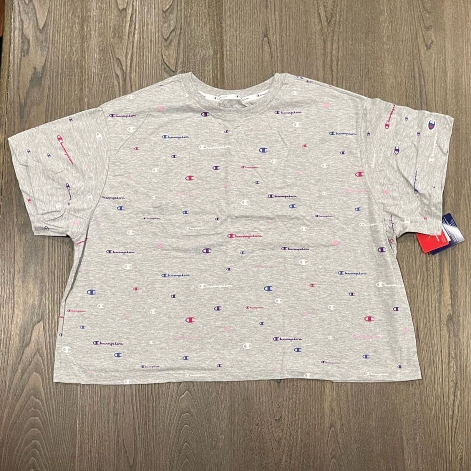 Champion NWT Champion Gray Multi-Colored Graphic Crop Top - Size 3X Size 3XL / US 20-22 - 1 Thumbnail