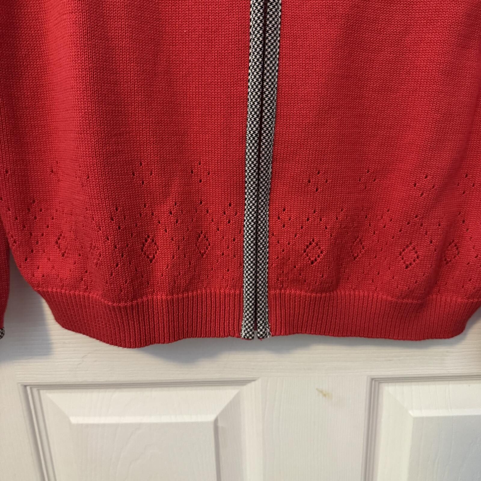 Other Alfred Dunner Red Zip-Up Cardigan Sweater with Embroidered L Size S / US 4 / IT 40 - 4 Thumbnail