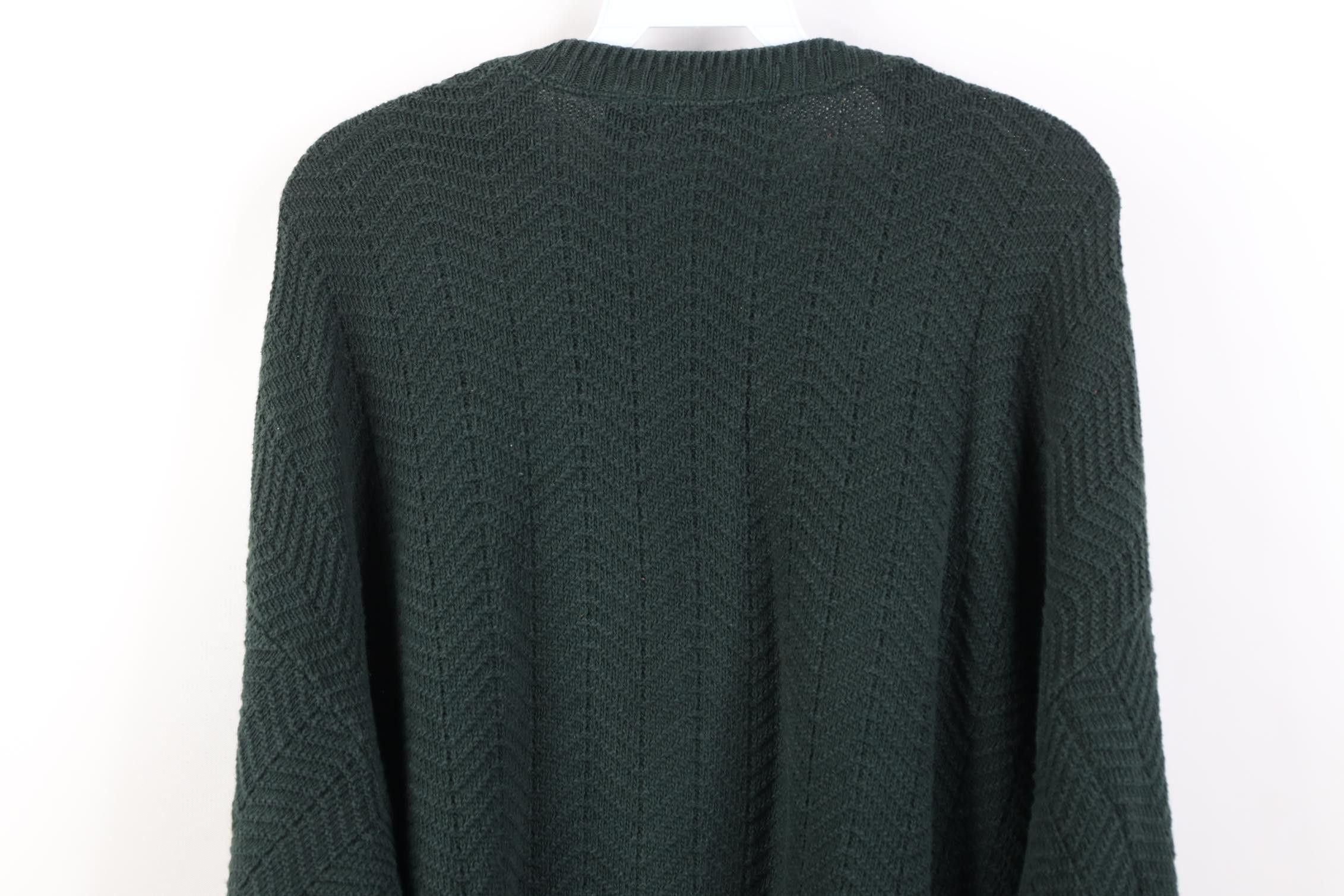 Vintage Vintage 90s Streetwear Cotton Knit Sweater Green USA Size US L / EU 52-54 / 3 - 9 Thumbnail