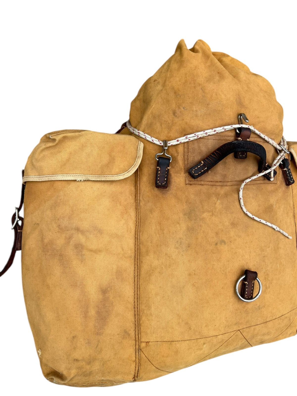 Vintage Distress Fade 60s 70s Japan Duck Canvas Hiking Backpack Huge Size ONE SIZE - 7 Thumbnail