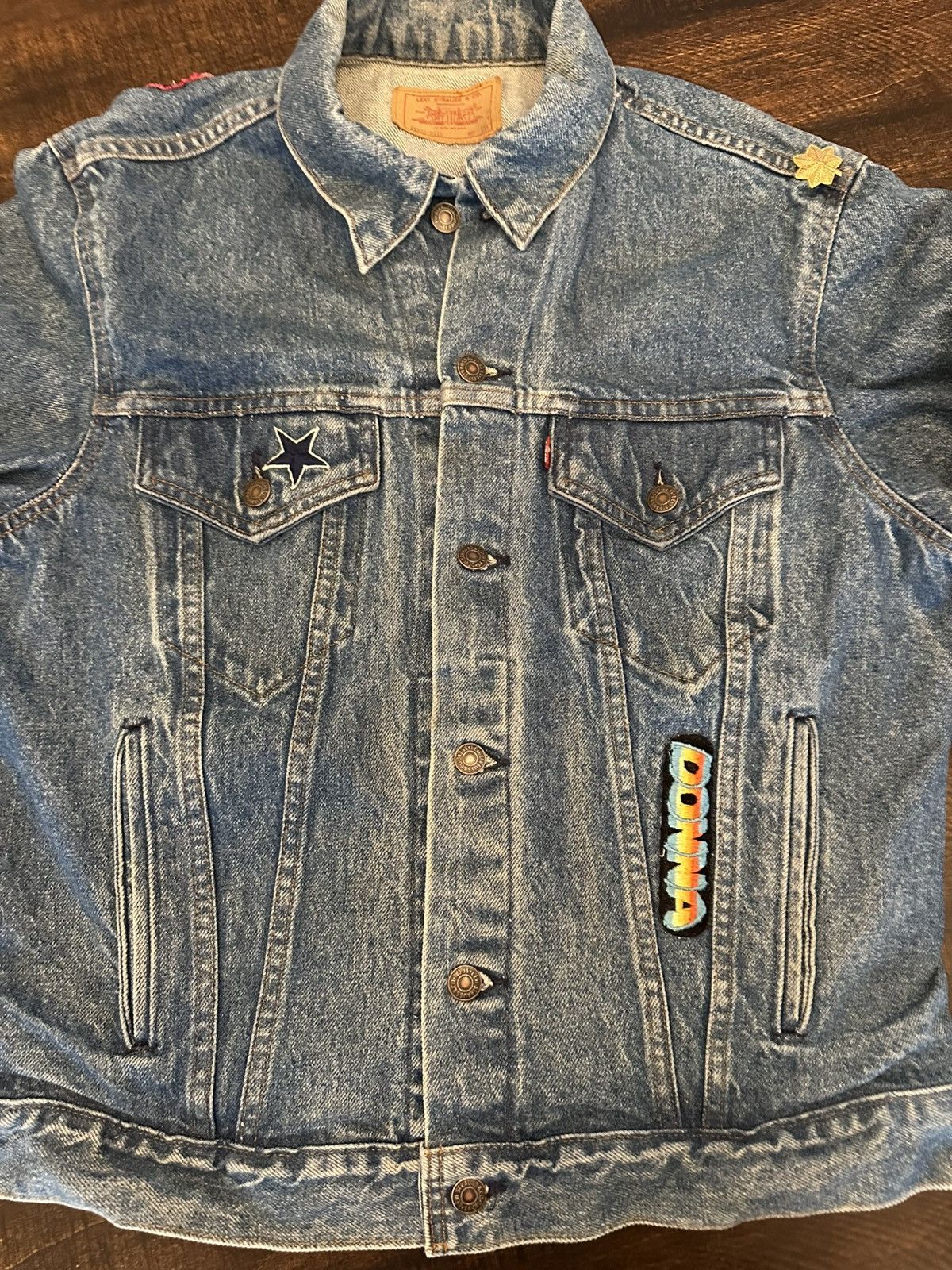 Levi's Vintage Thrashed/Patched Levi's Jean Jacket 44L-70506-0214 Size L / US 10 / IT 46 - 4 Thumbnail