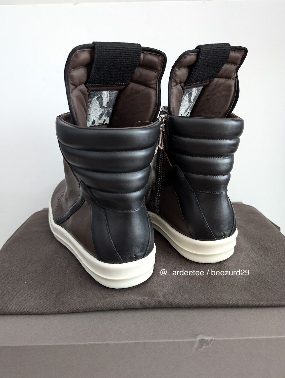 Rick Owens 💥UNRELEASED 1/1 SAMPLE GEOBASKETS BROWN/BLACK FW23 Size US 11 / EU 44 - 5 Thumbnail