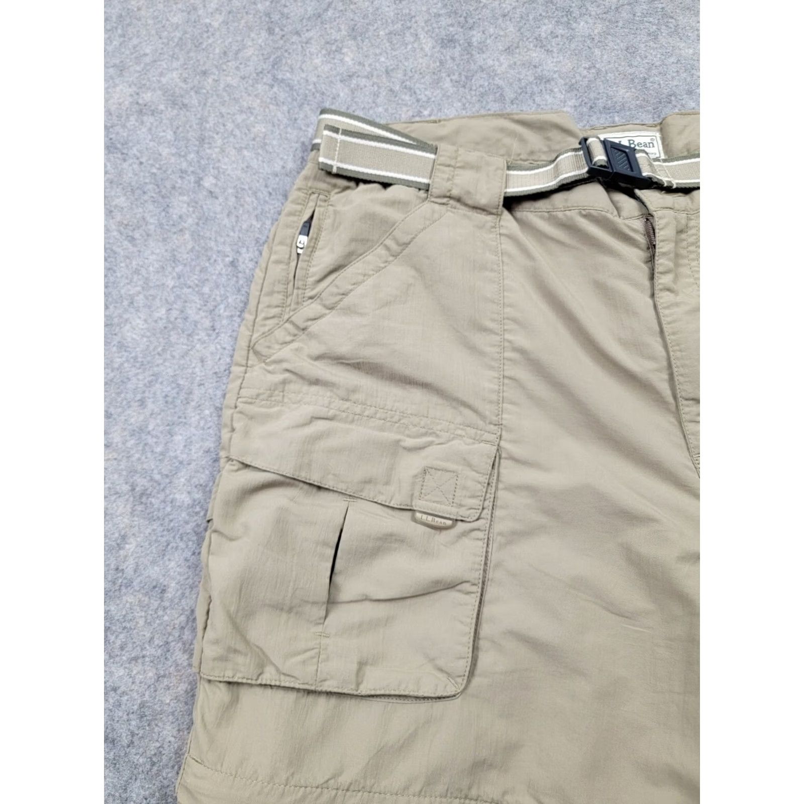 Vintage L.L. Bean Pants Mens Large Brown Convertible Cargo Pockets Belted Outdoor Pants Size US 33 - 7 Thumbnail