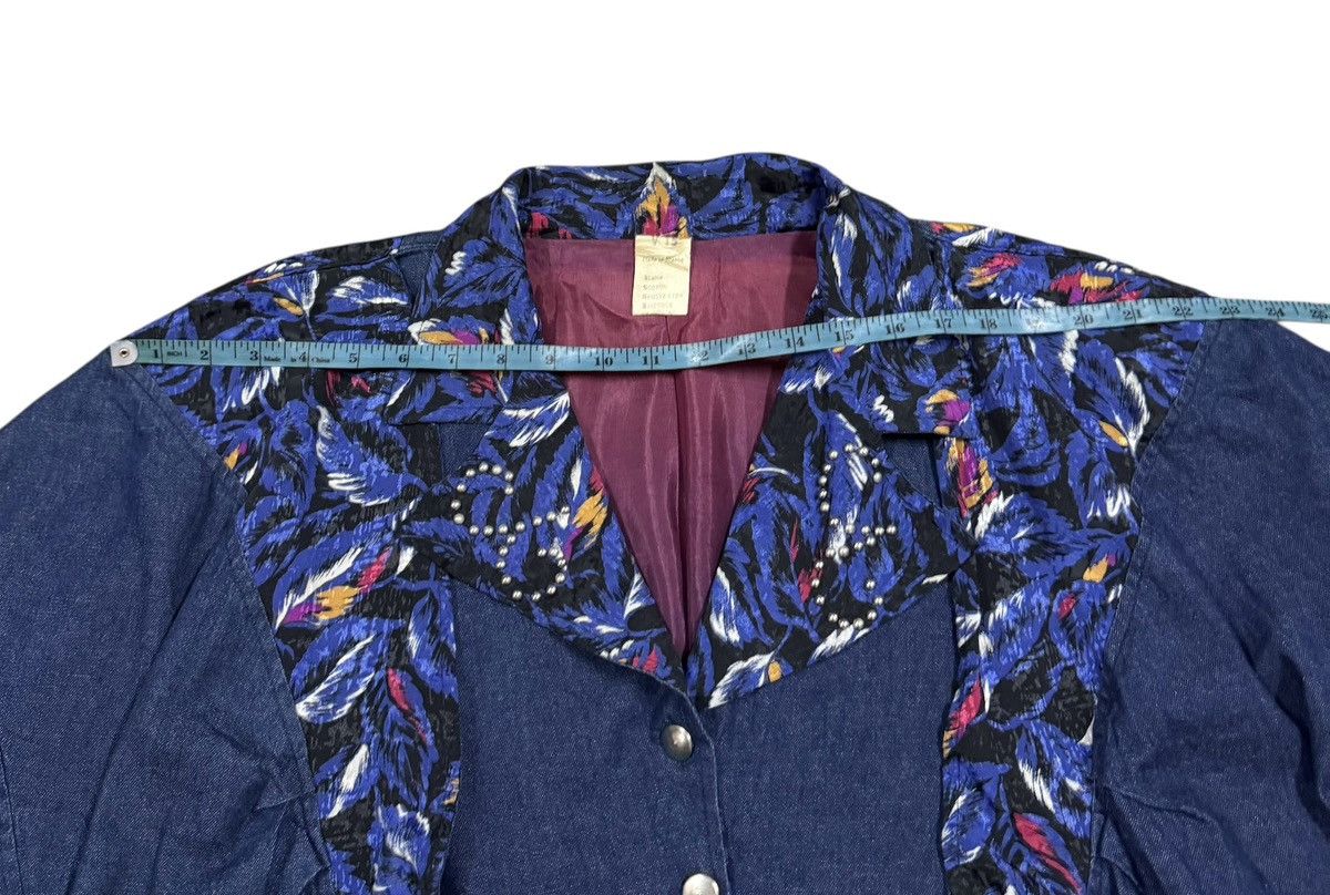 Vitaly Design Vtg🔥V15 Studded Layered Soie Denim Narrow Cut Crop Jacket Size L / US 10 / IT 46 - 18 Thumbnail