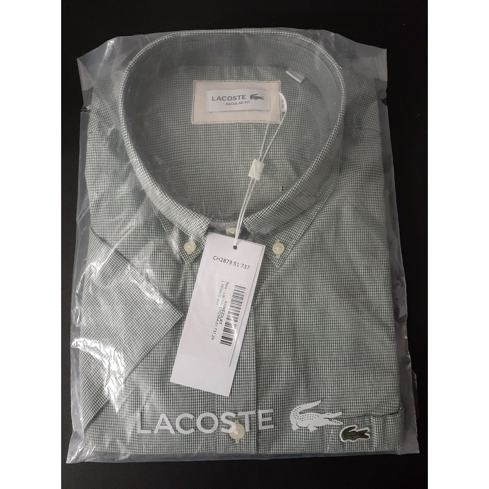 Lacoste Lacoste Men's Regular Fit Short Sleeve Shirt Gingham 2XL Size US XXL / EU 58 / 5 - 2 Thumbnail