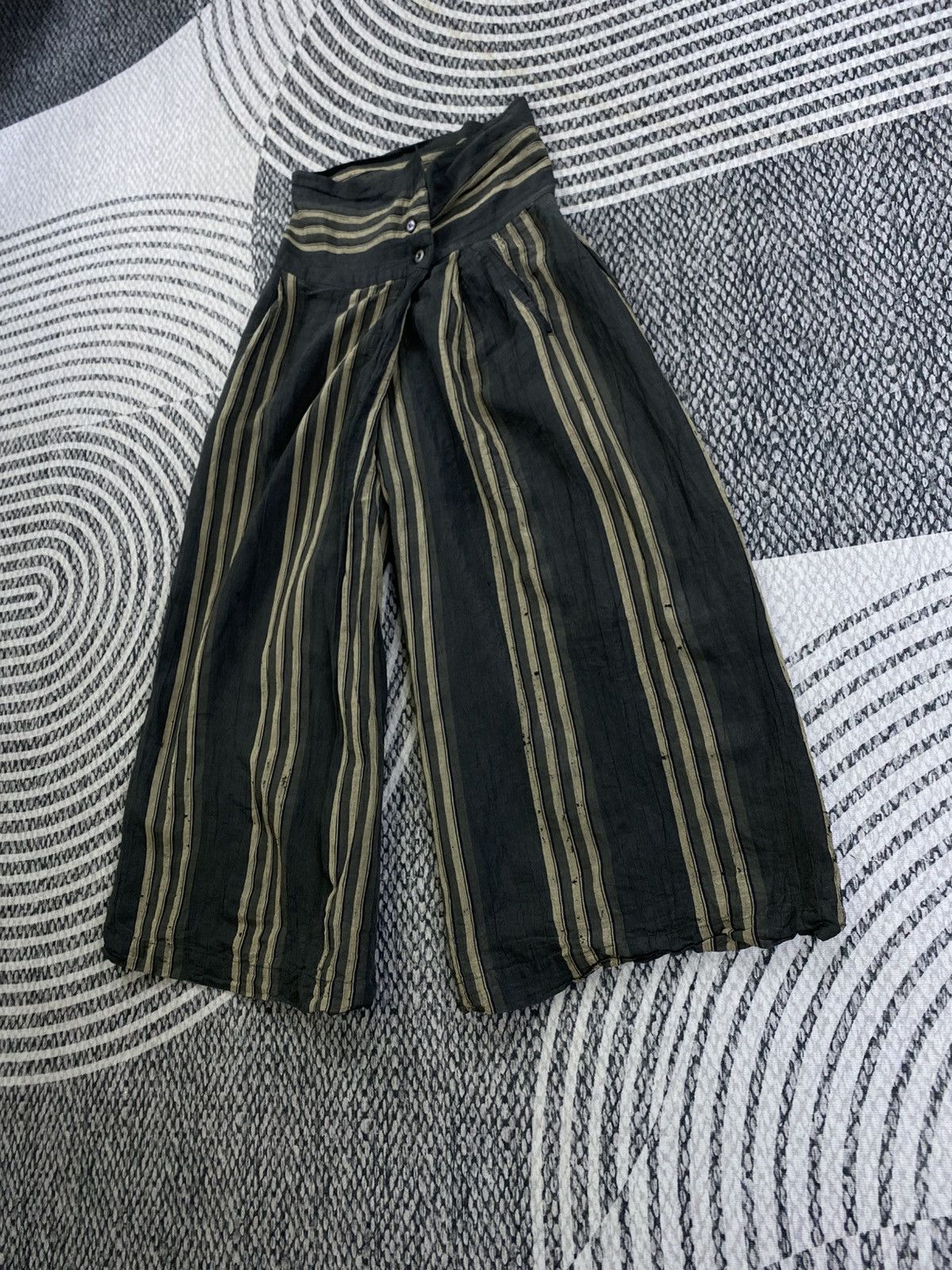 Issey Miyake 🔥RARE 70s Vintage Issey Miyake Striped Hakama Pants Size US 28 / EU 44 - 4 Thumbnail