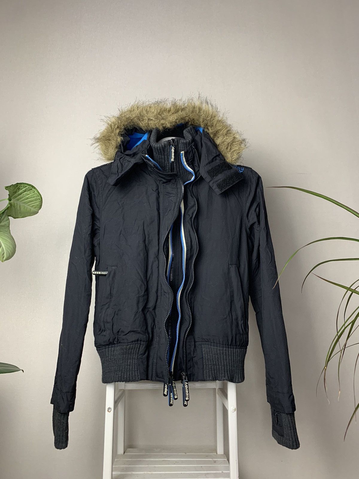 Japanese Brand Superdry Faux Fur Hood Jacket drill y2k LGB Goa oakley y-3 Size US S / EU 44-46 / 1 - 3 Thumbnail