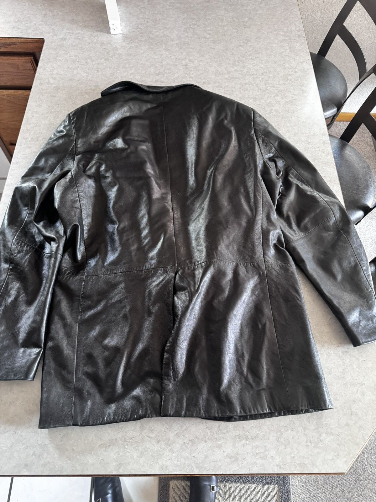 Hugo Boss Hugo Boss 3-Button Lambskin Leather Blazer Jacket (46R) Size US XL / EU 56 / 4 - 4 Thumbnail
