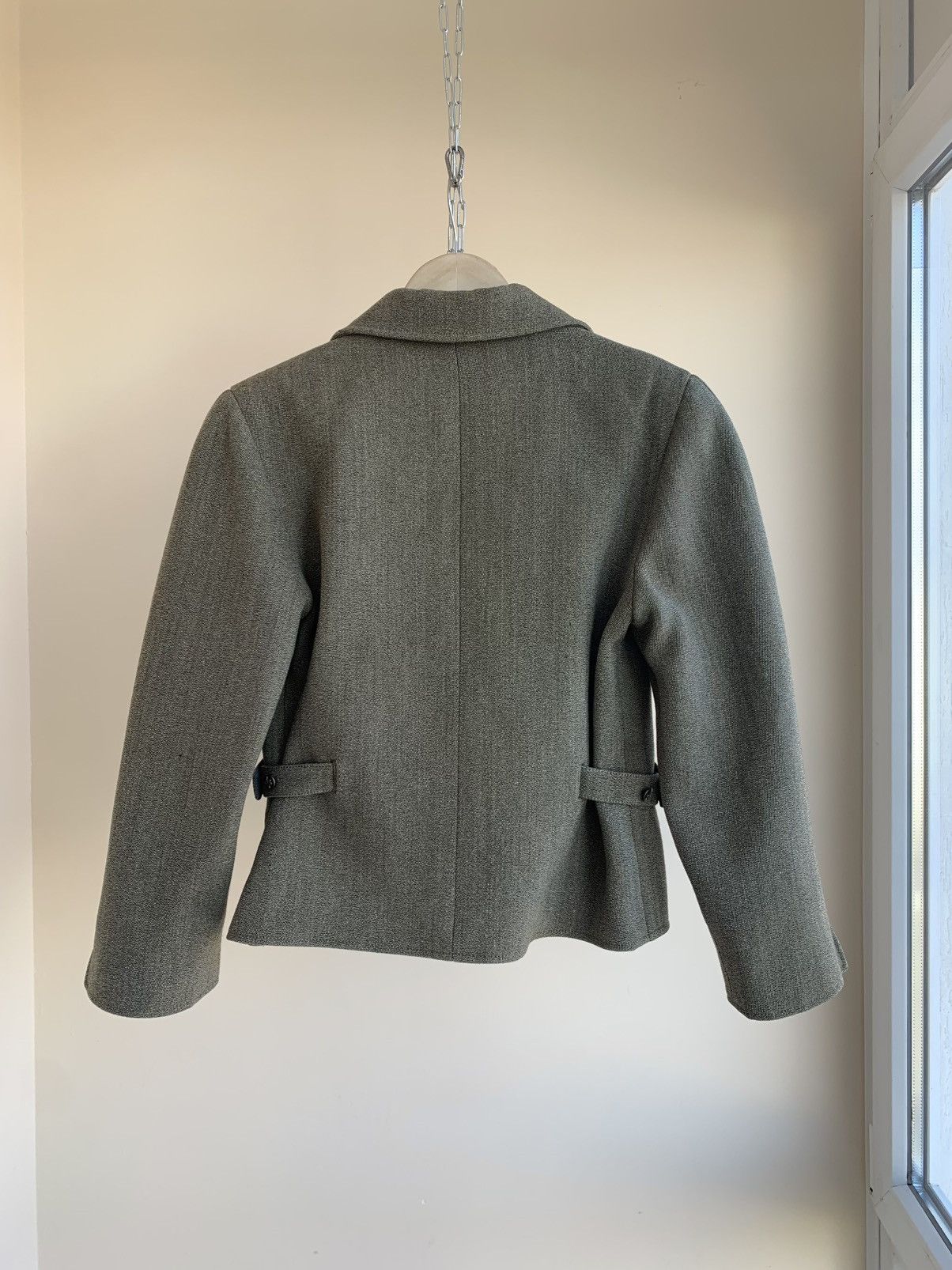 Hermes Sellier Paris Equestrian Riding Wool Tweed Blazer Jacket 80s Size L / US 10 / IT 46 - 2 Thumbnail