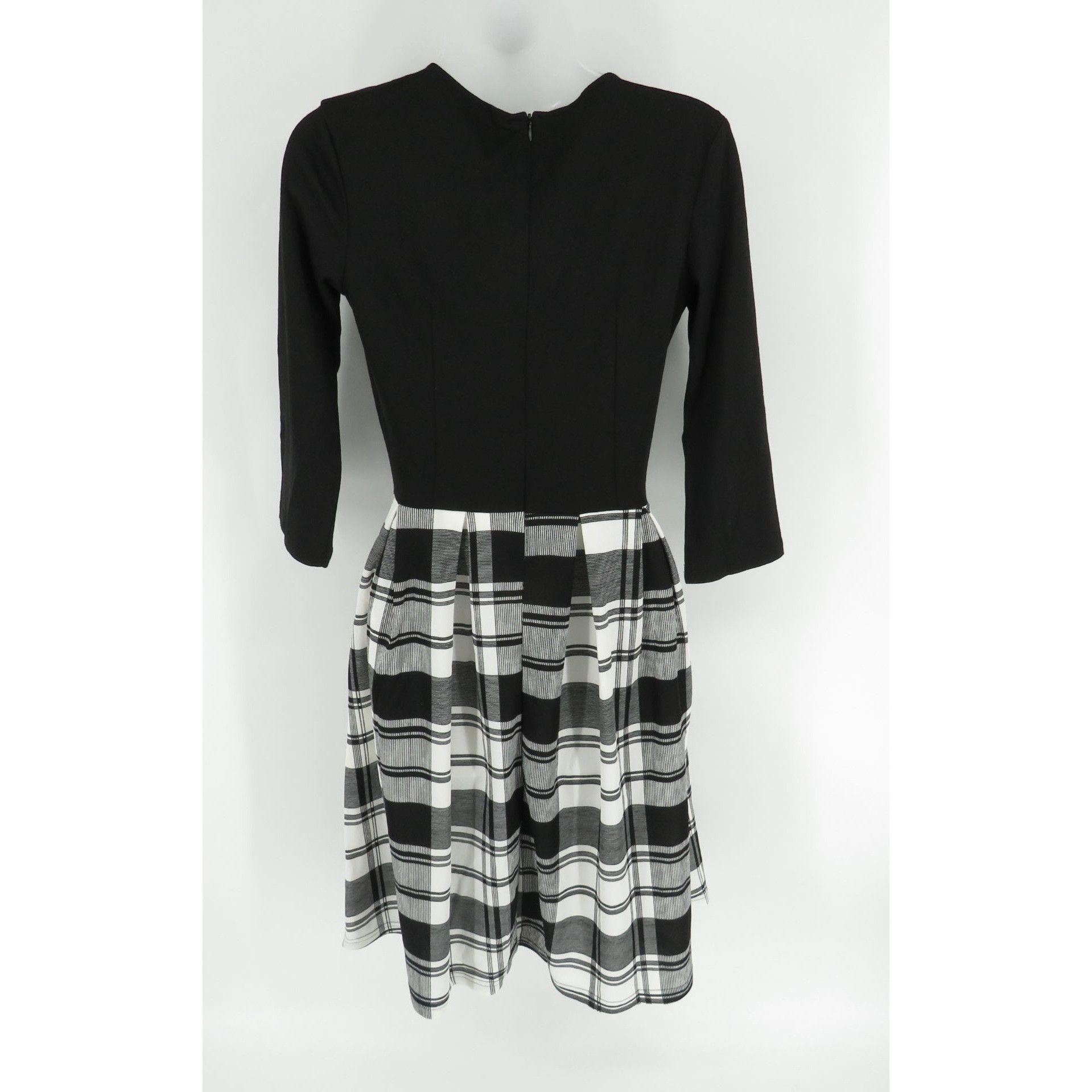 Other Oxiuly Women's Black & White Plaid Dress 3/4 Sleeves Small N Size S / US 4 / IT 40 - 5 Thumbnail