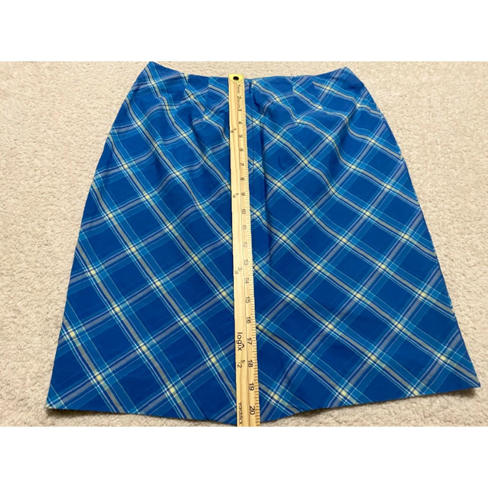 Talbots Talbots Skirt Womens 6 Pencil Straight Office Work Plaid Check Blue Cotton Career Casual Size 28" / US 6 / IT 42 - 7 Thumbnail