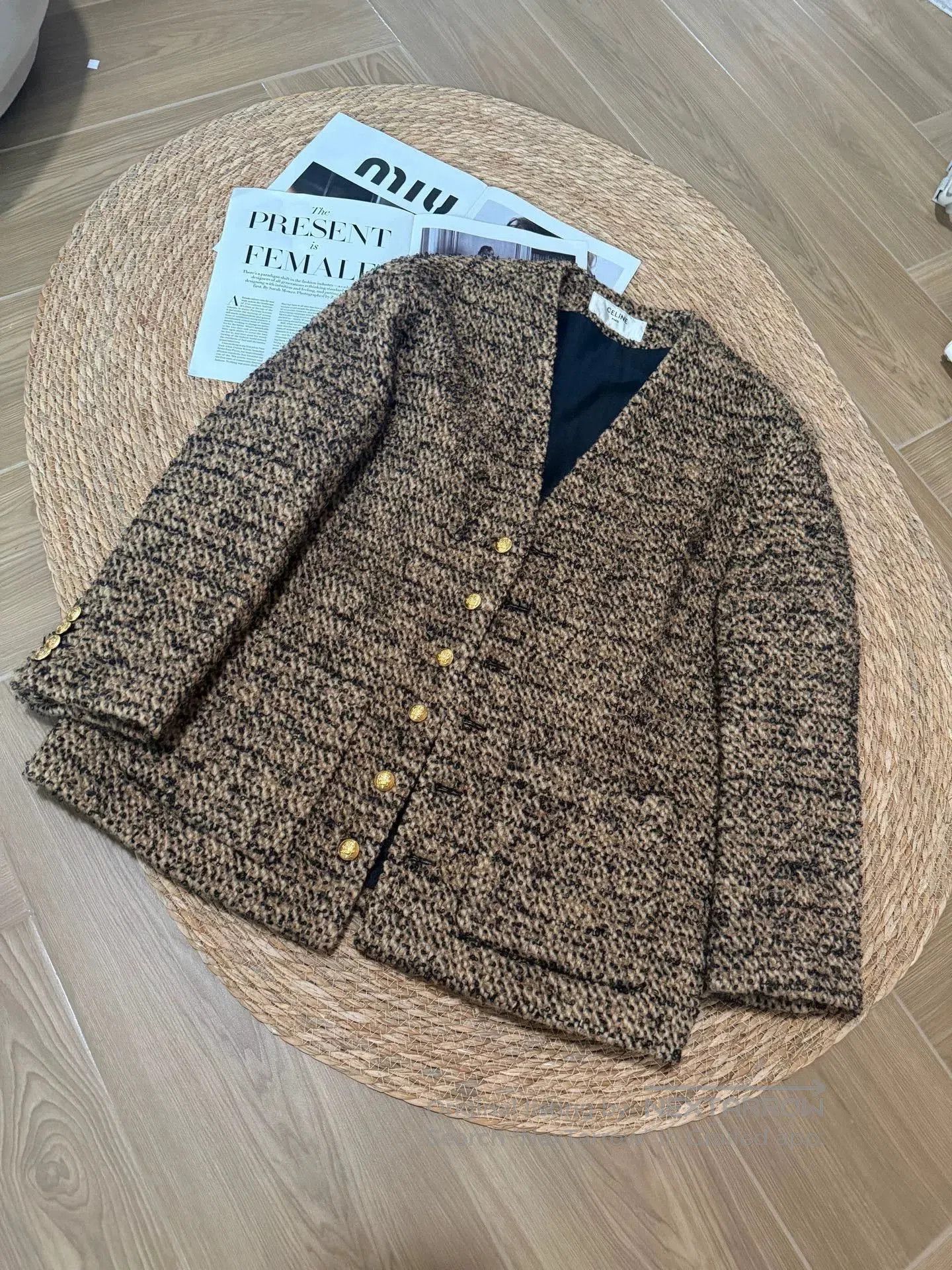 Celine Celine Brown Gold Buckle Long Women's Coat. Size S / US 4 / IT 40 - 1 Thumbnail