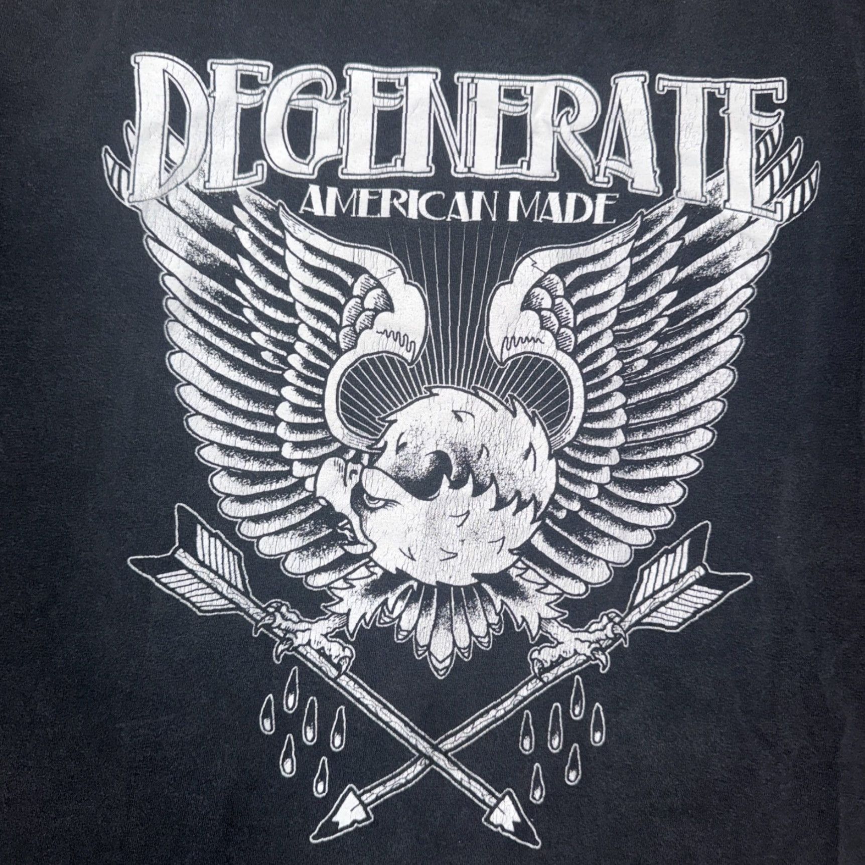 CO Degenerate Clothing Co T-Shirt Men’s XL Black Eagle Graphic Tee 23x29 Y2K Style Size US XL / EU 56 / 4 - 2 Thumbnail