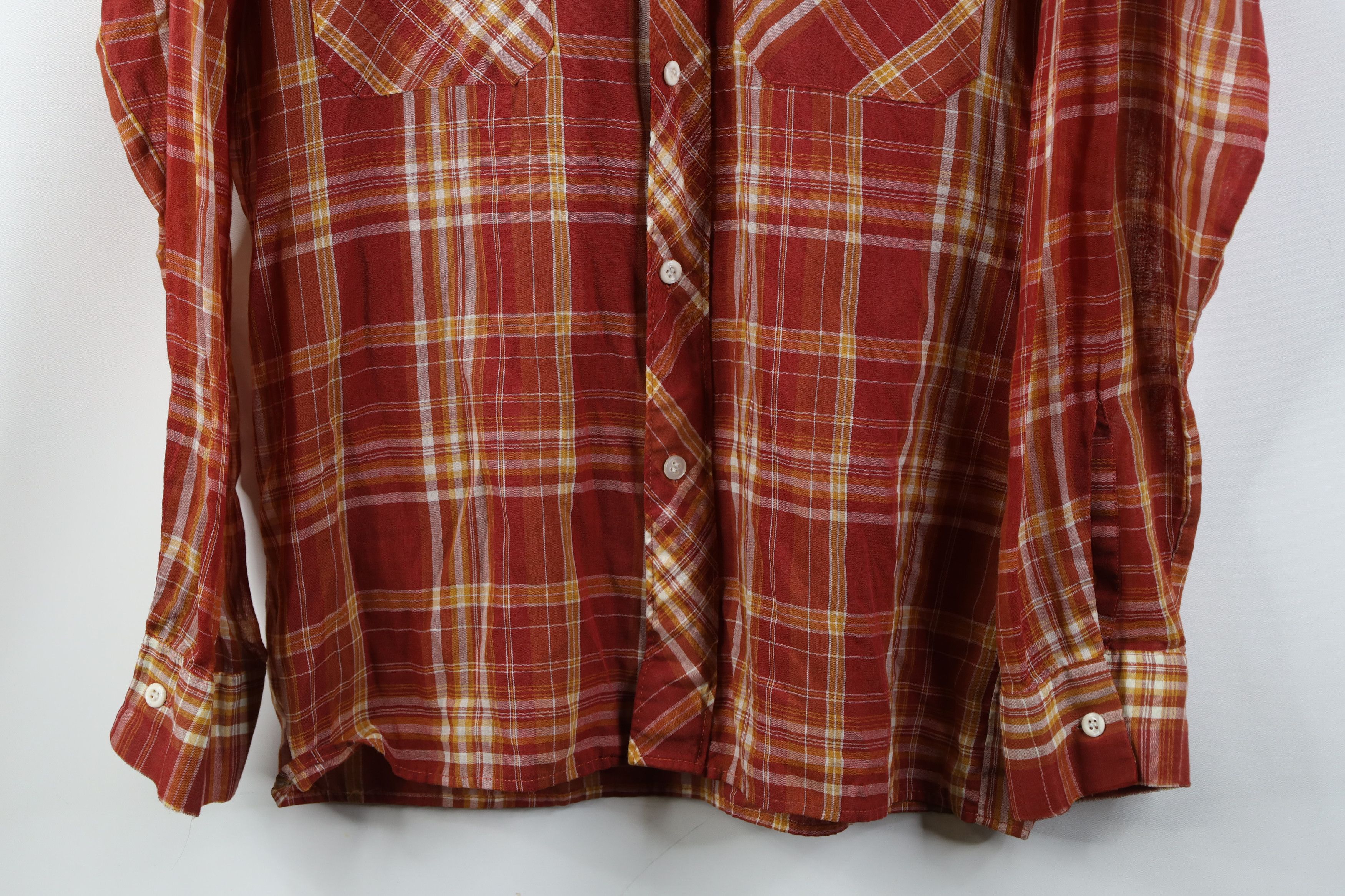 Vintage Vintage 70s Streetwear Bush Collared Button Shirt Plaid Size US L / EU 52-54 / 3 - 3 Thumbnail