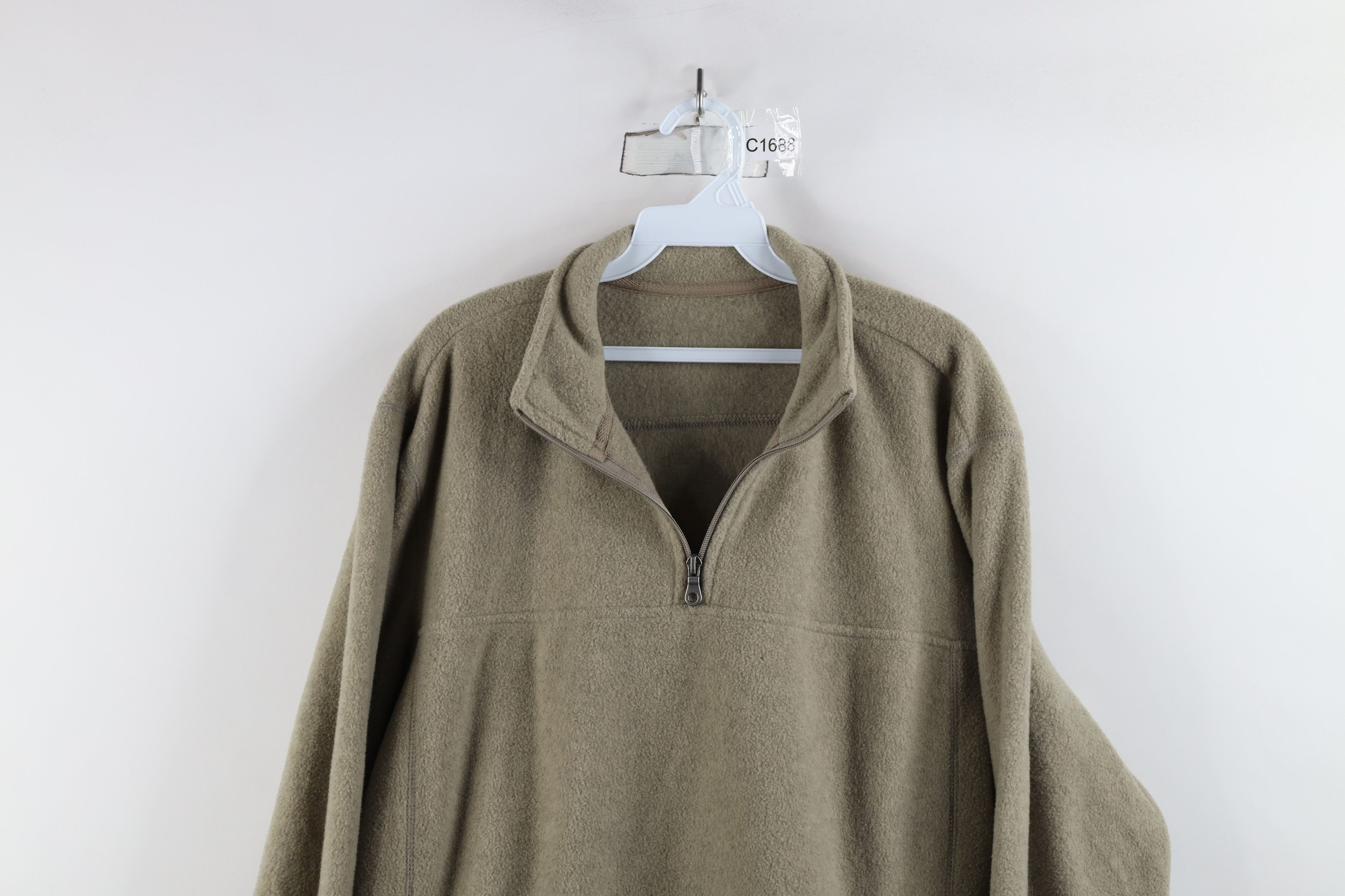 Vintage Vintage 90s Streetwear Fleece Pullover Sweater Beige Size US XXL / EU 58 / 5 - 2 Thumbnail