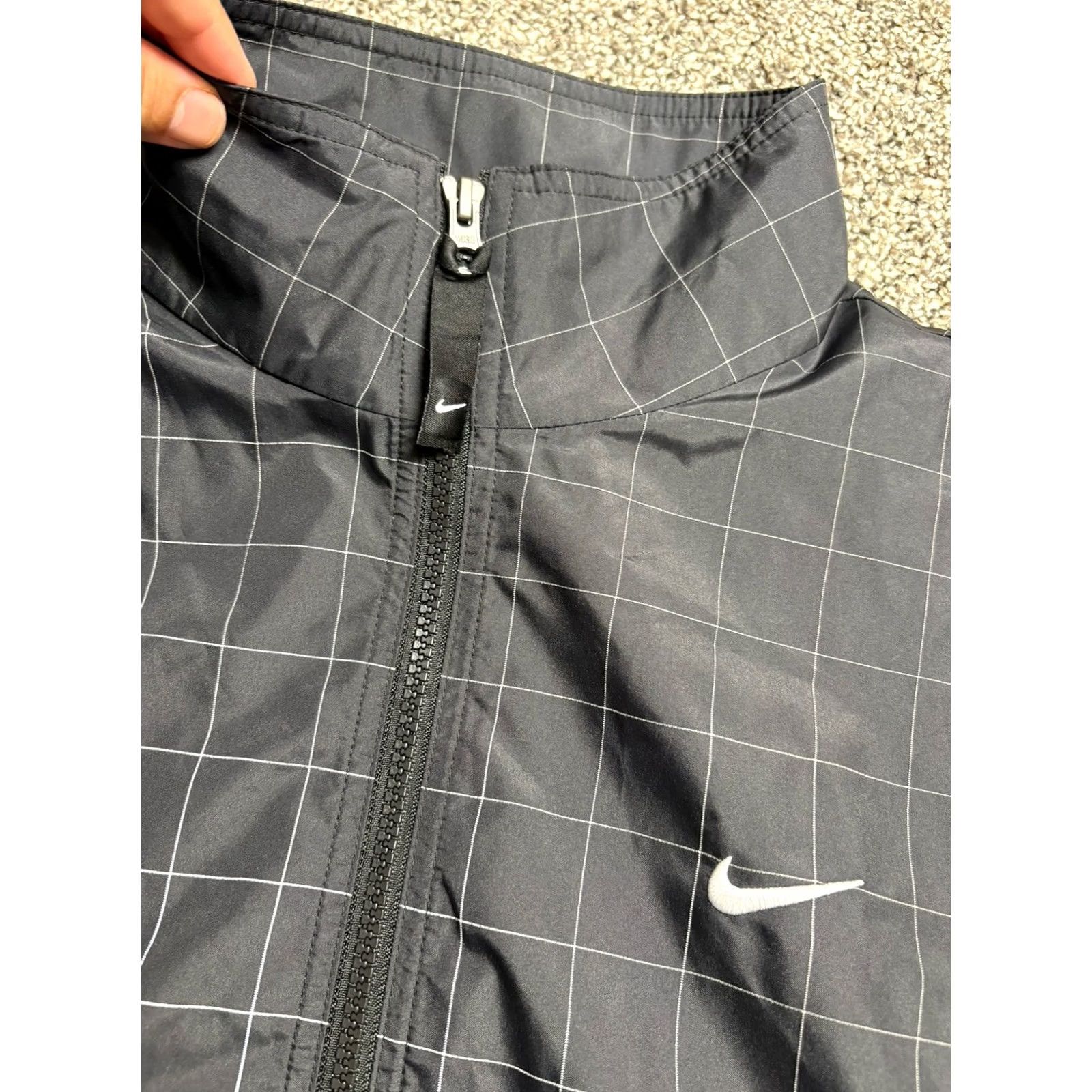 Nike Nike Lab Jacket Mens M Flicker Flash Check Grid Zip Windbreaker CV0556-010 Black Nylon Full Zip Mens Size US M / EU 48-50 / 2 - 4 Thumbnail