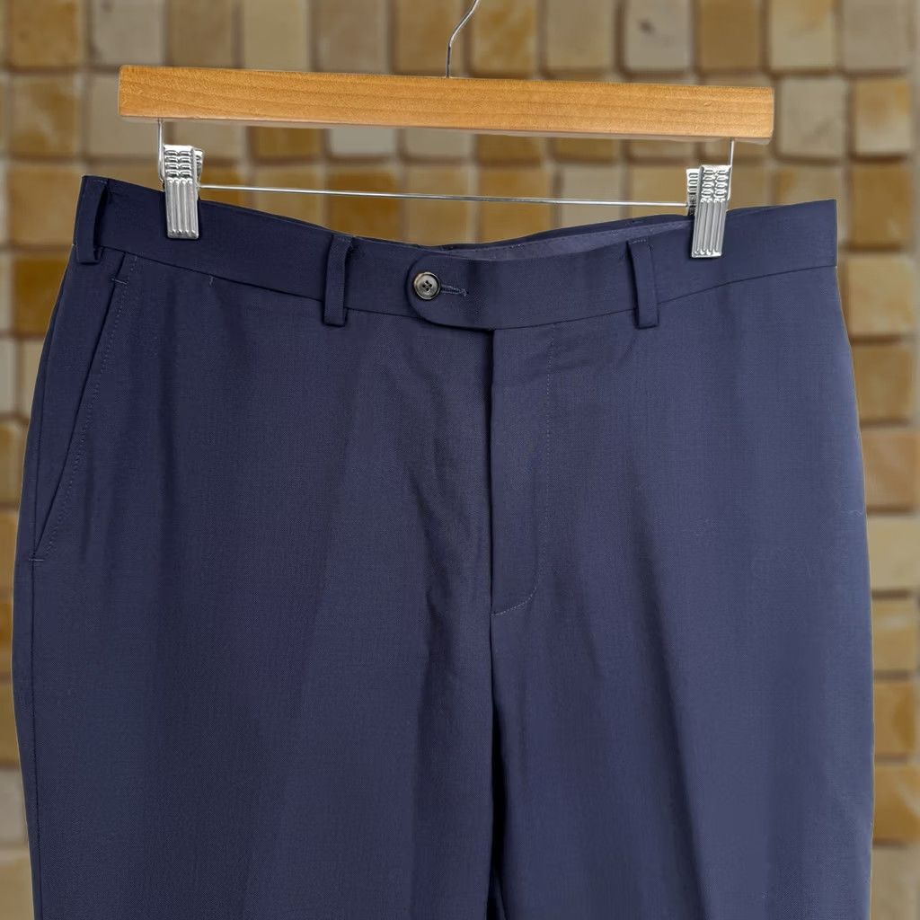 Suitsupply Suitsupply Pants Mens 36 Regular Wool Dress Pants Navy Blue 100% Wool Flat Front Zip Pockets Straight Leg City Wedding Size 36R - 1 Thumbnail