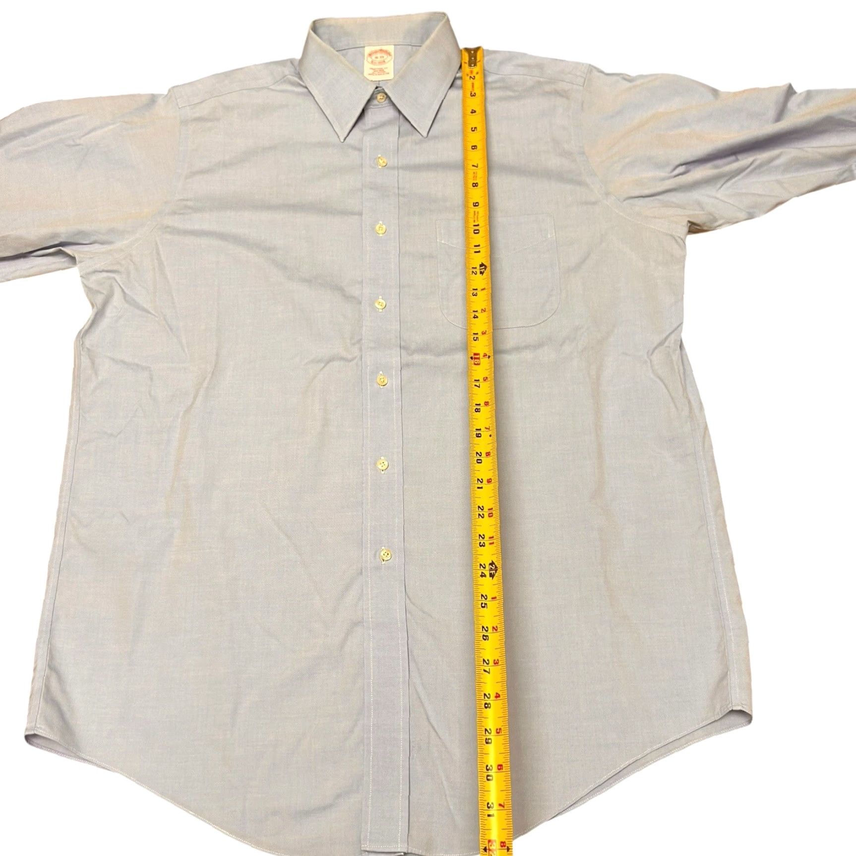 Brooks Brothers Brooks Brothers Shirt Men 16-33 Button-Up Long Sleeve Solid Blue White 16 Mens Womens Girls? Size 42R - 6 Thumbnail