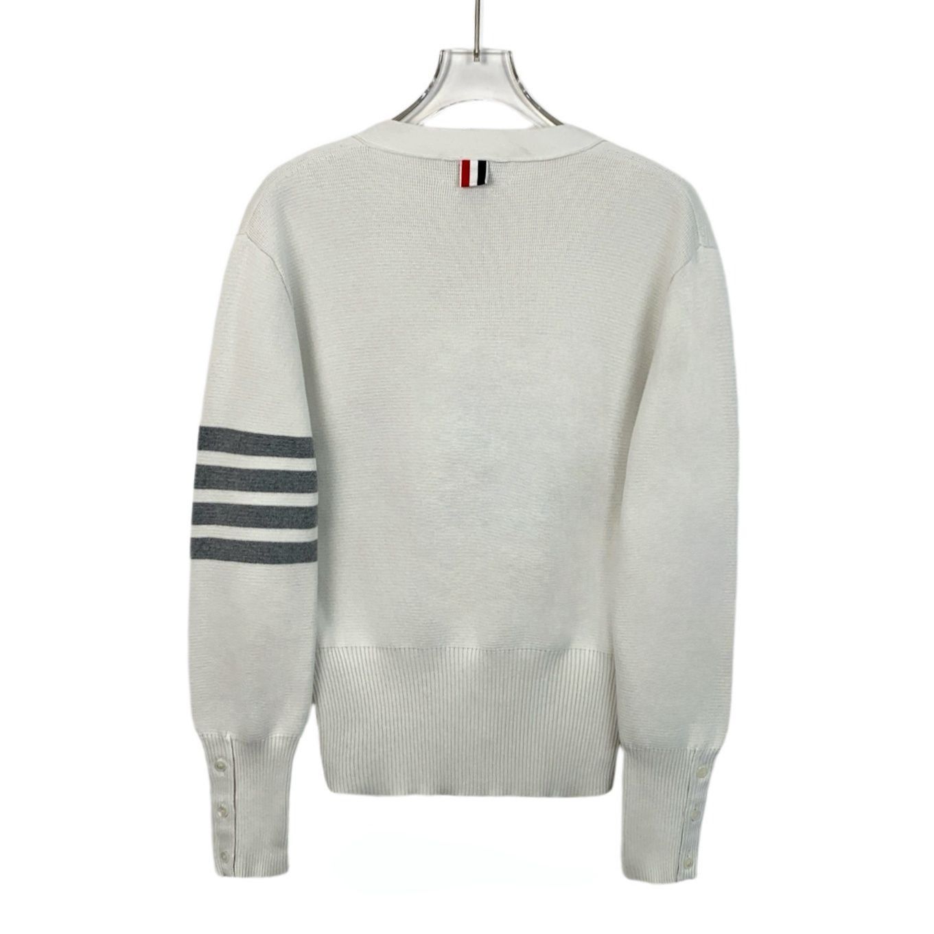Thom Browne Thom Browne V-Neck Cardigan Sweater With Striped Sleeve Mens Size M / US 6-8 / IT 42-44 - 2 Thumbnail